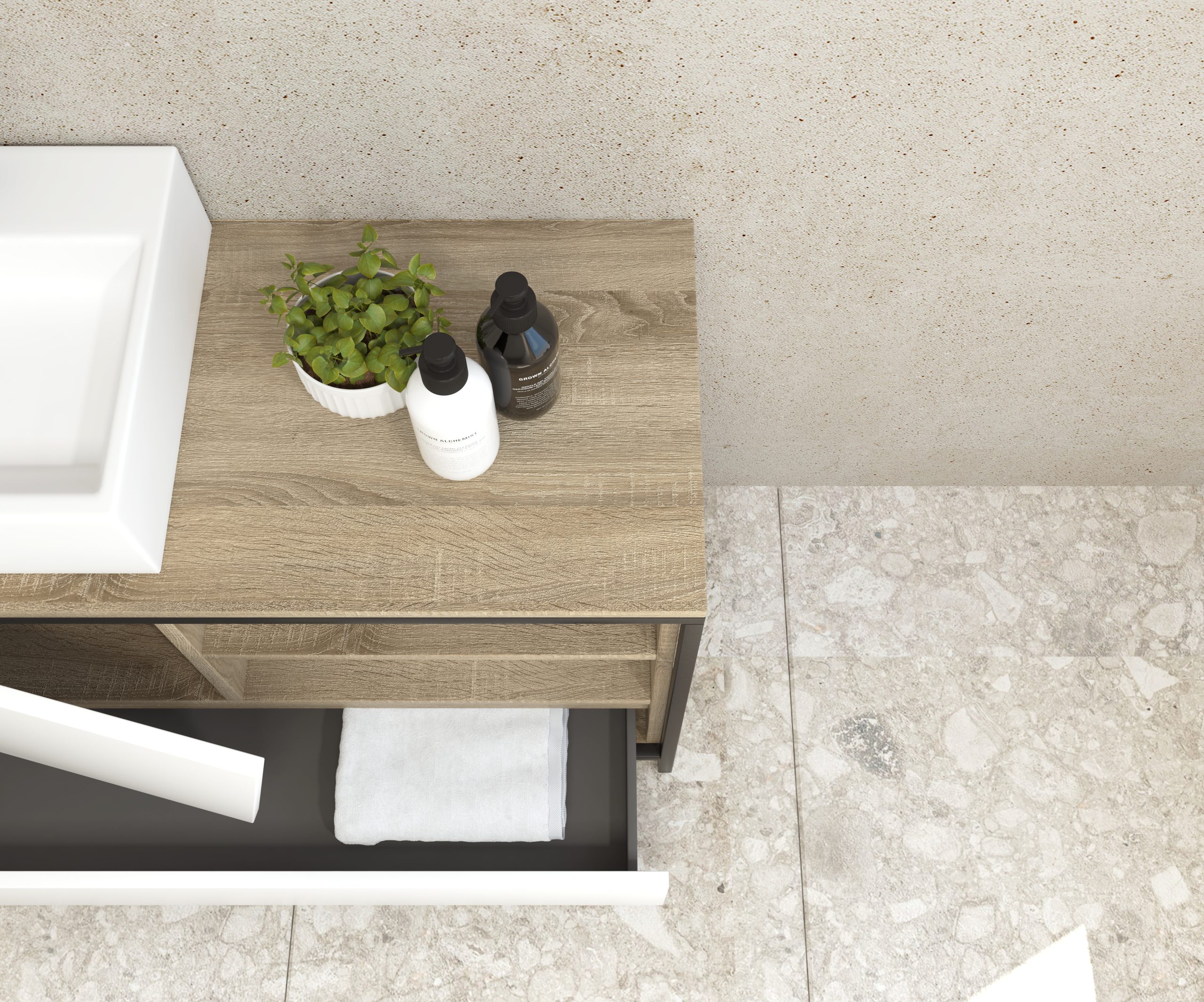Pack Iron Rennes avec lavabo et miroir LED