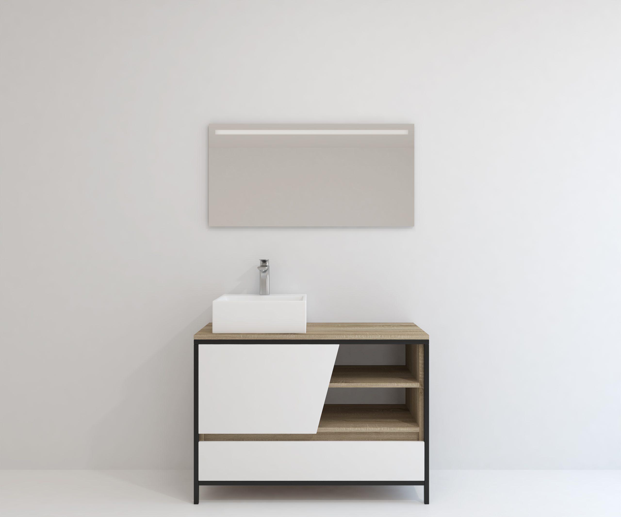 Pack Iron Rennes avec lavabo et miroir LED