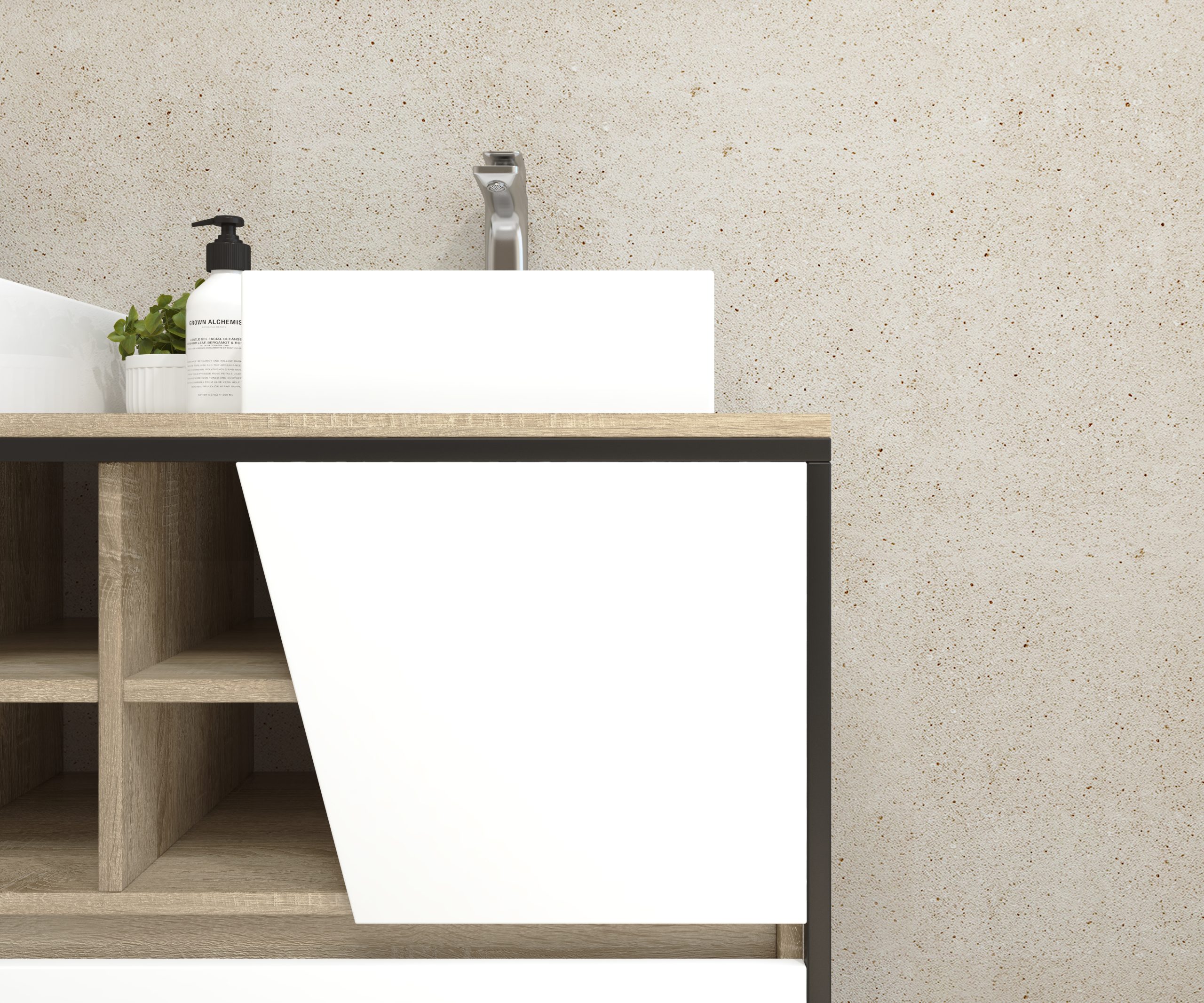 Pack Iron Rennes avec lavabo et miroir LED