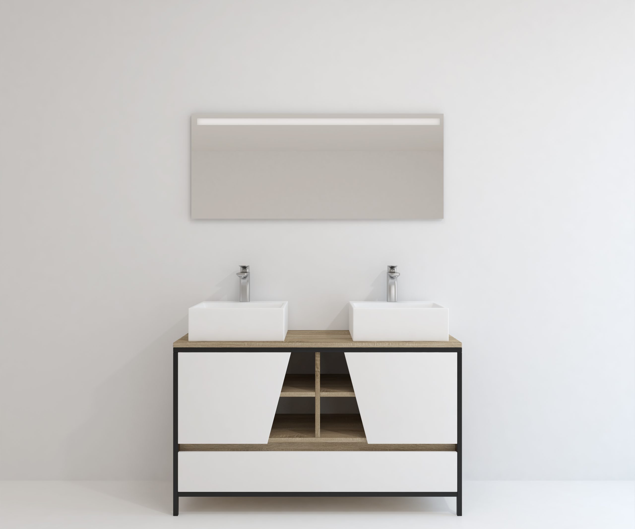 Pack Iron Rennes avec lavabo et miroir LED
