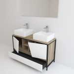 Pack Iron Rennes avec lavabo et miroir LED