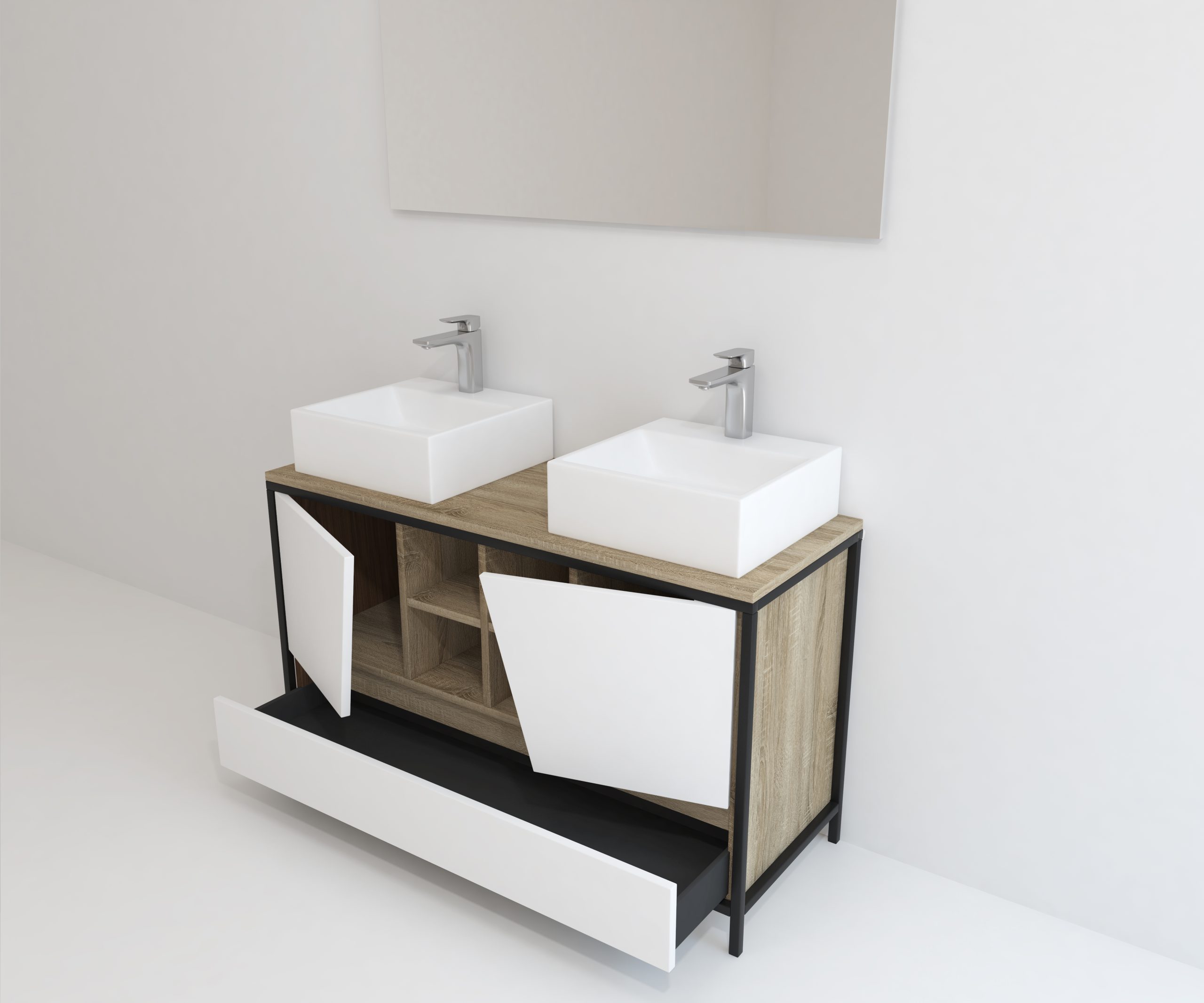 Pack Iron Rennes avec lavabo et miroir LED