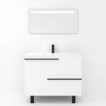 Ensemble en laiton avec lavabo et miroir LED