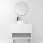 Pack Lille avec vasque à poser et miroir LED circulaire