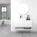 Pack Lille avec vasque à poser et miroir LED circulaire