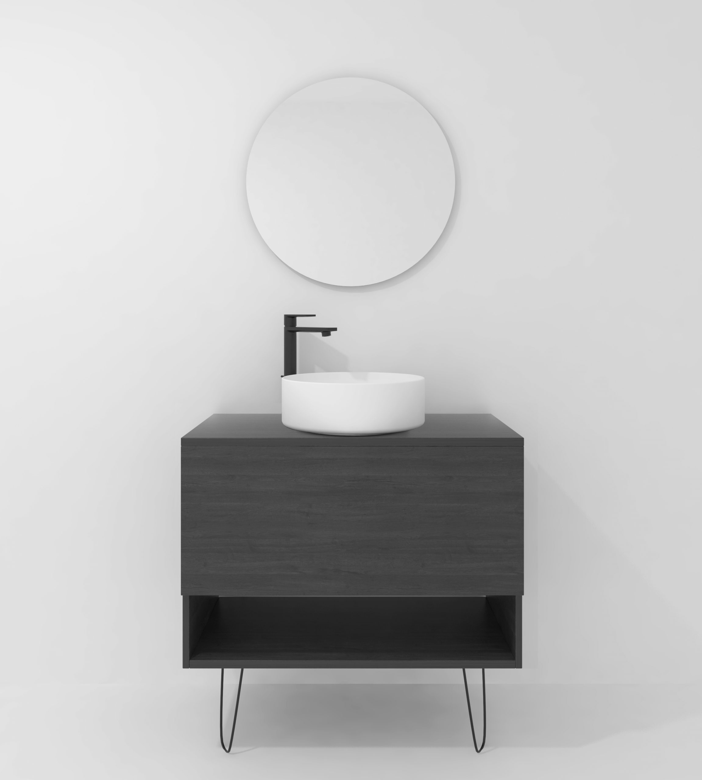 Pack Lille avec vasque à poser et miroir LED circulaire