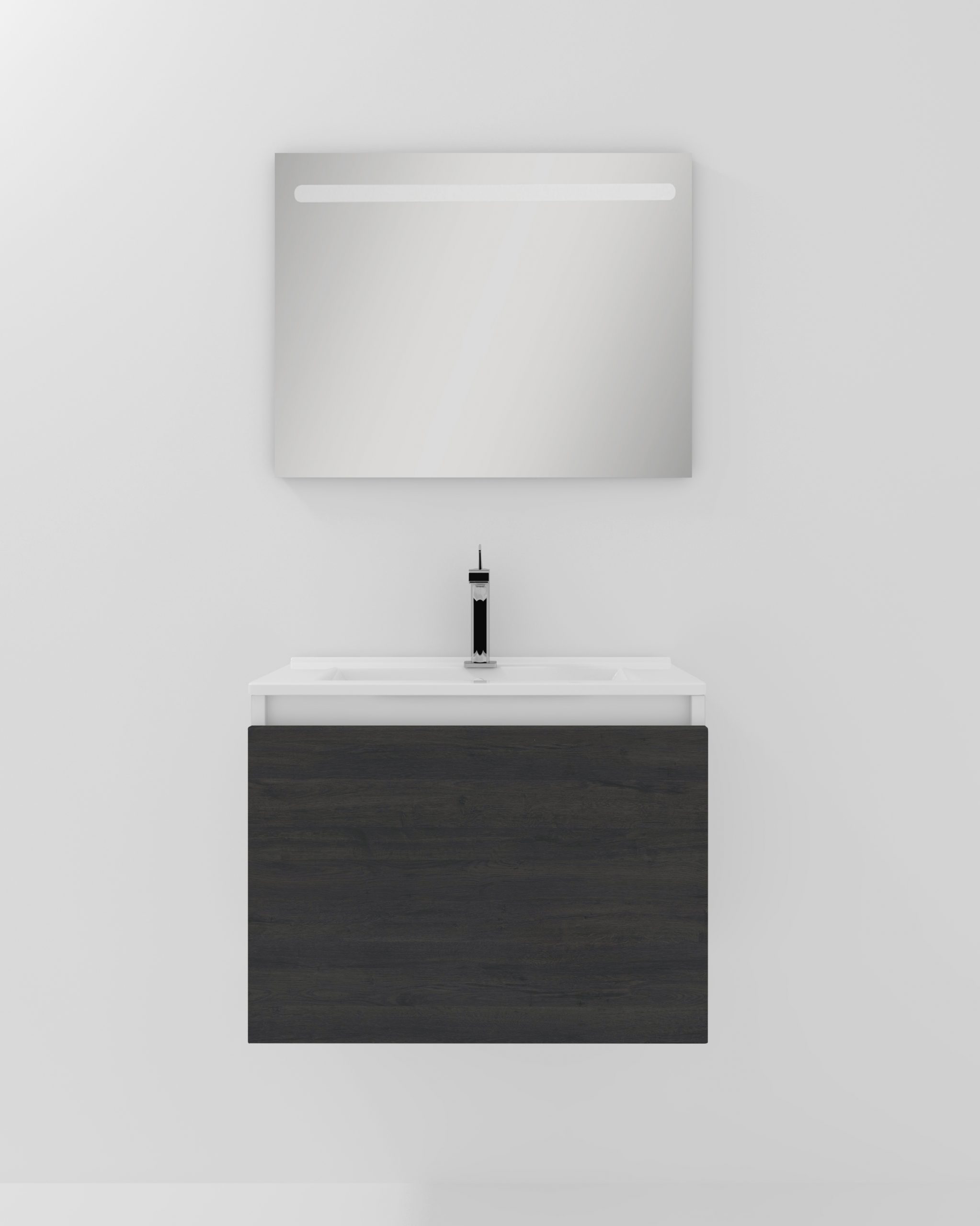 Mini-ensemble avec lavabo et miroir LED