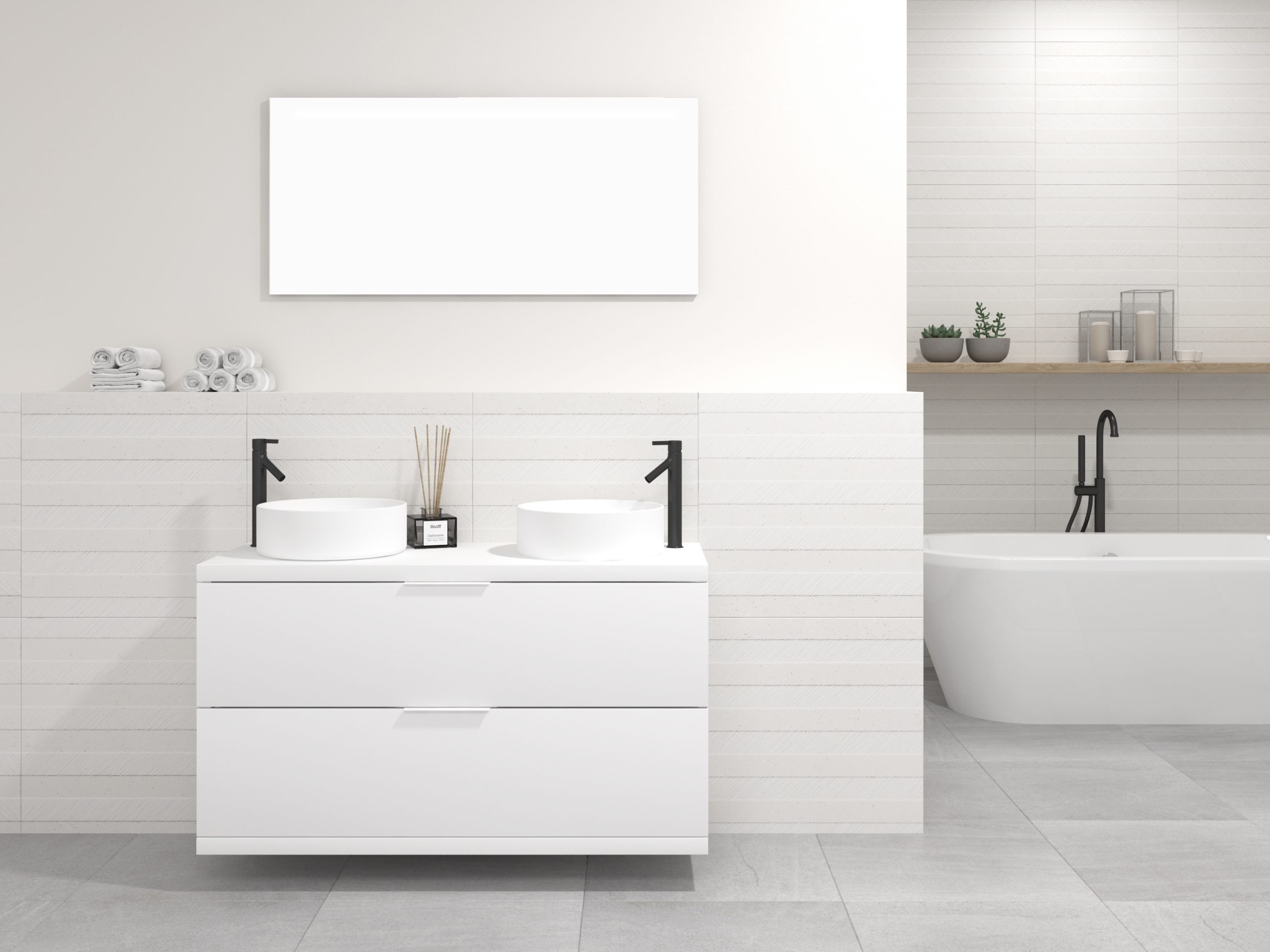 Pack MARONNE + vasque + miroir LED