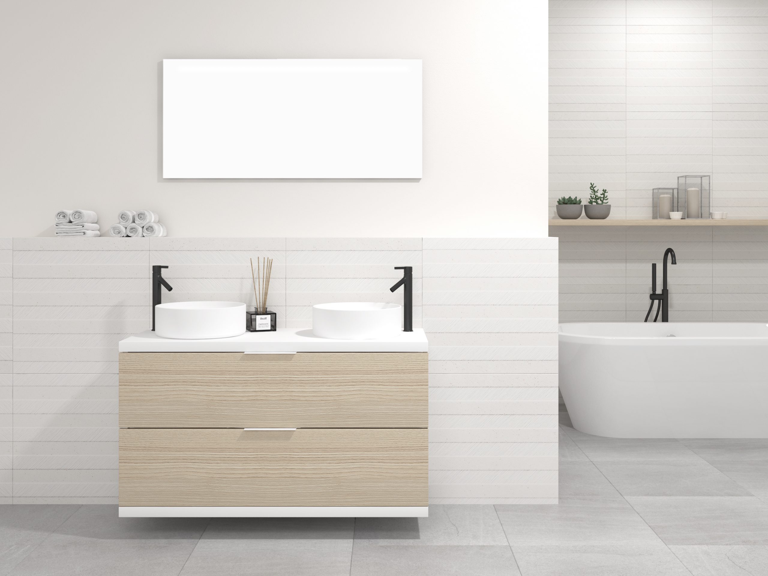 Pack MARONNE + vasque + miroir LED