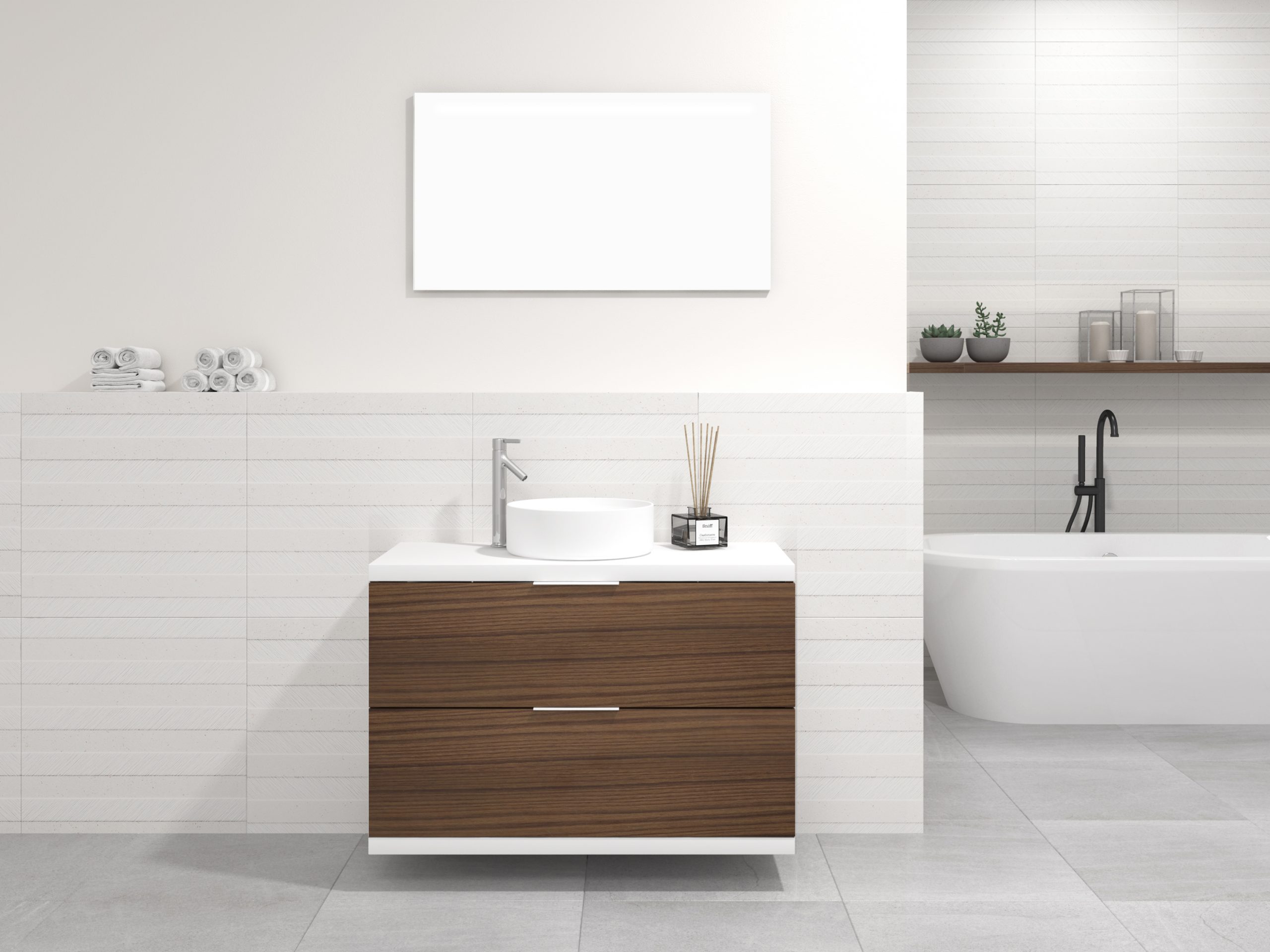 Pack MARONNE + vasque + miroir LED