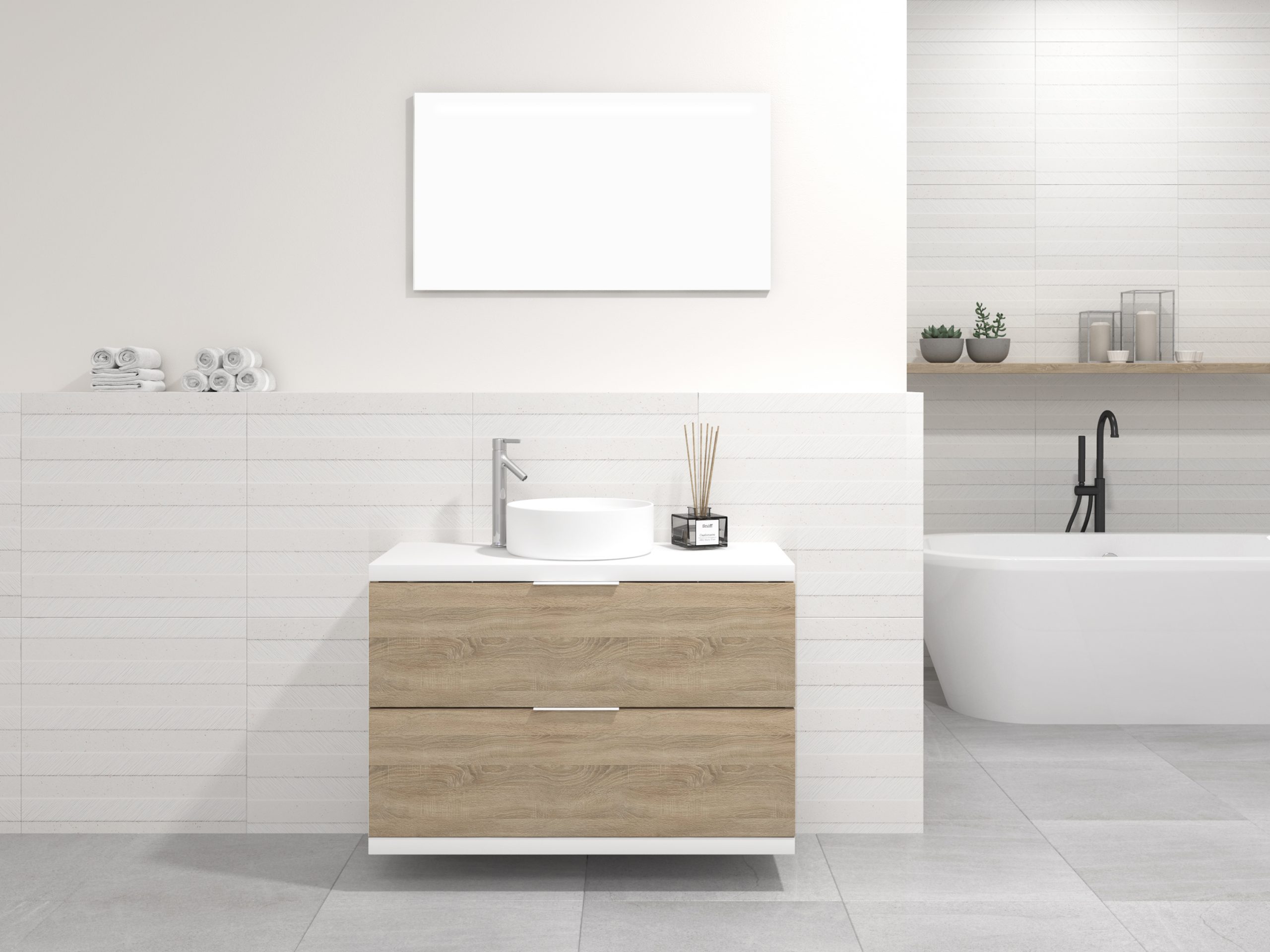 Pack MARONNE + vasque + miroir LED