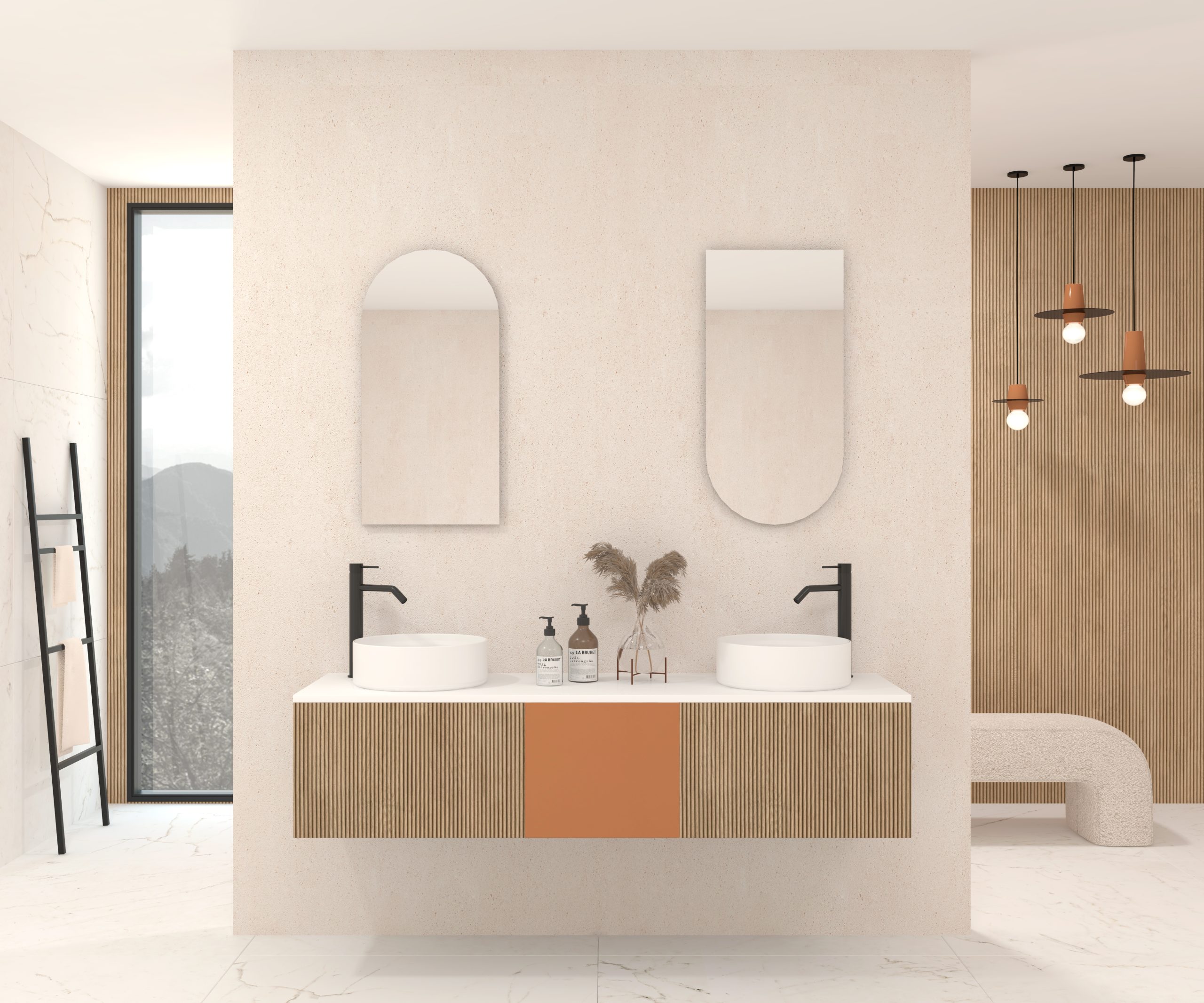 Pack MOISSAN + lavabo + miroir Alma