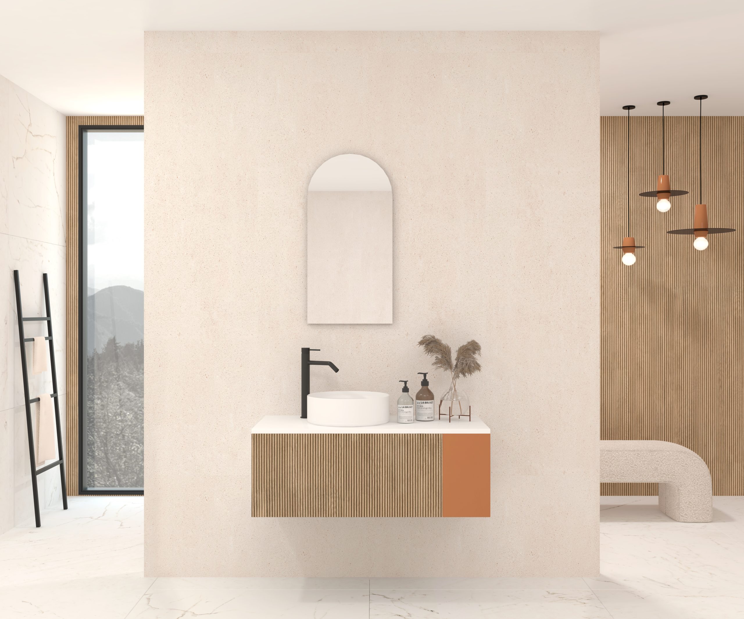 Pack MOISSAN + lavabo + miroir Alma