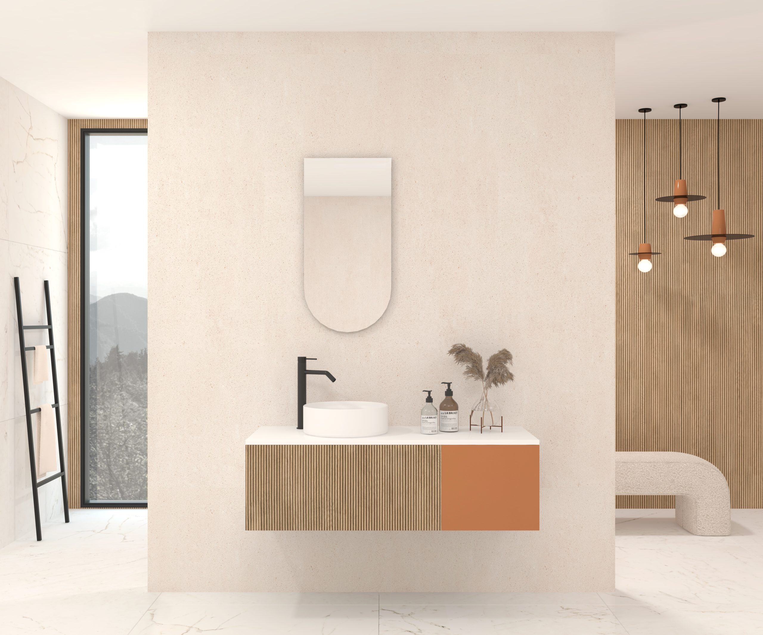 Pack MOISSAN + lavabo + miroir Alma