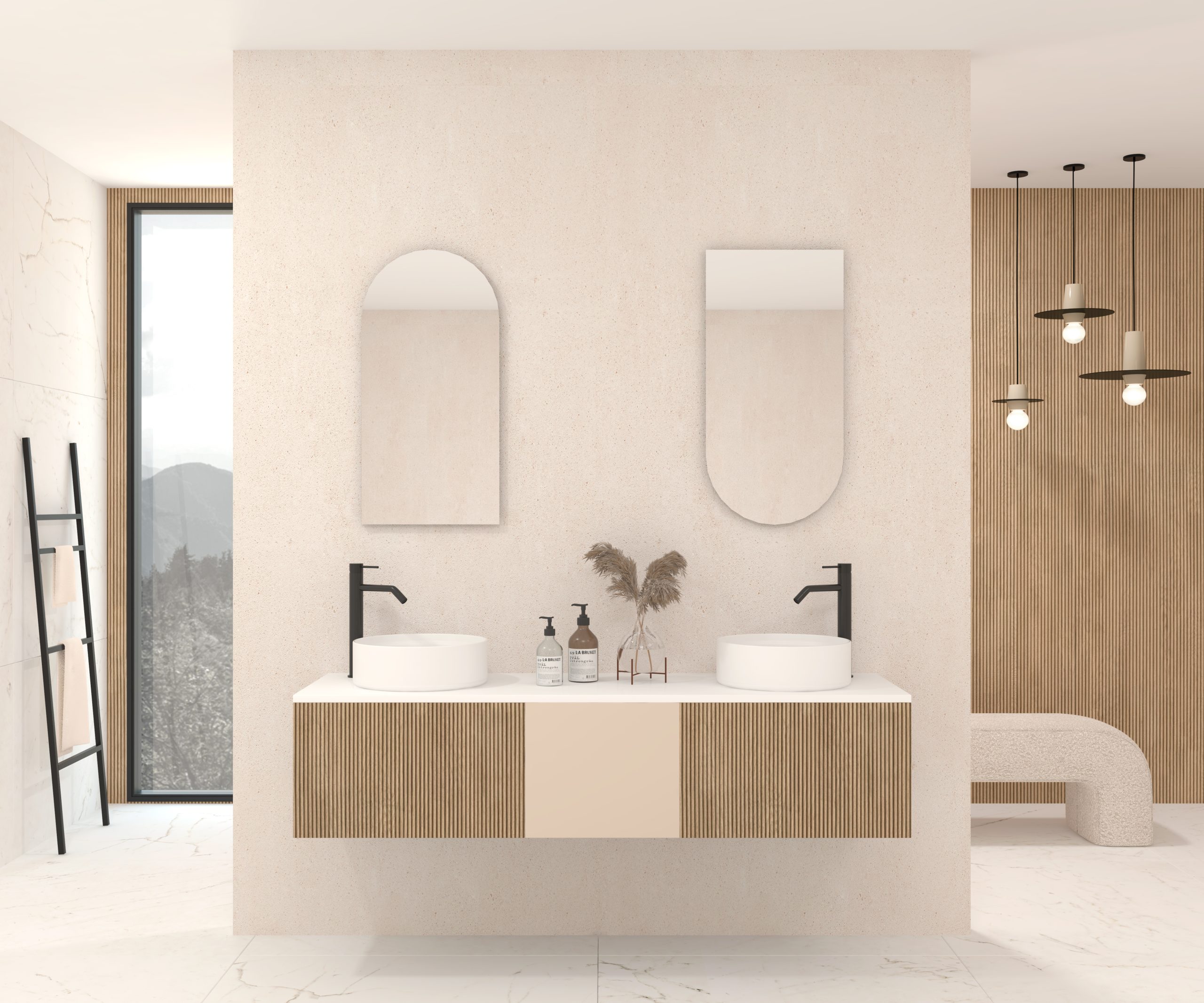 Pack MOISSAN + lavabo + miroir Alma