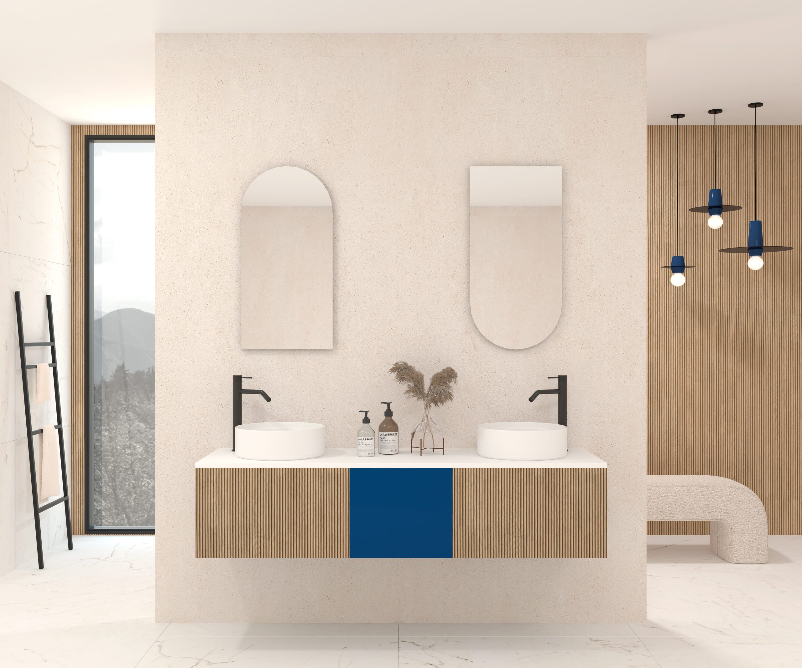 Pack MOISSAN + lavabo + miroir Alma