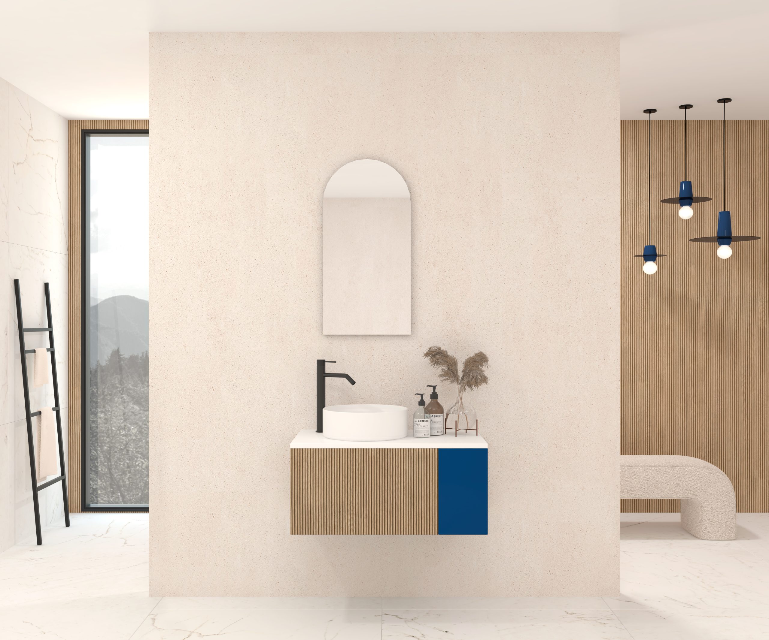 Pack MOISSAN + lavabo + miroir Alma