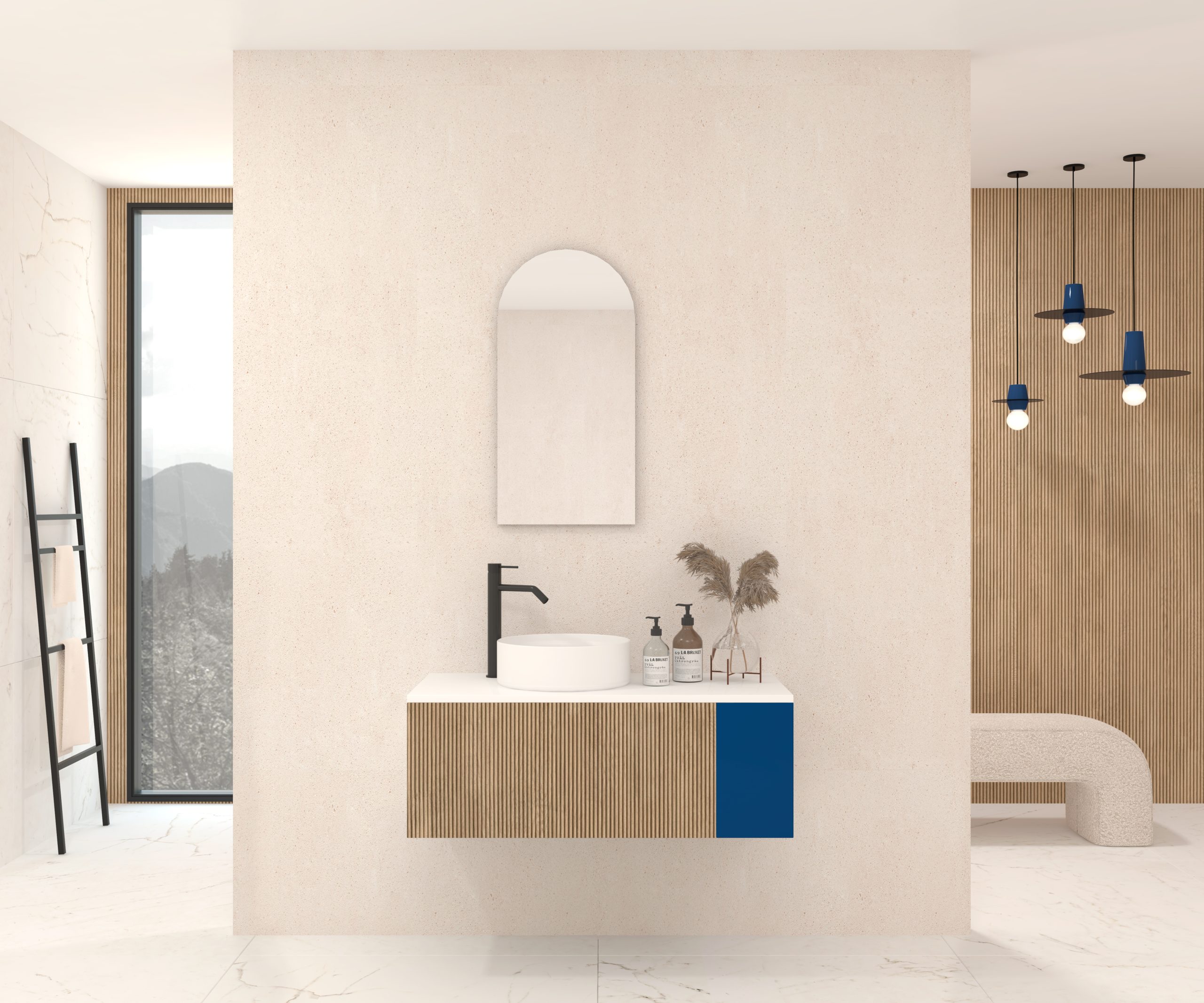 Pack MOISSAN + lavabo + miroir Alma