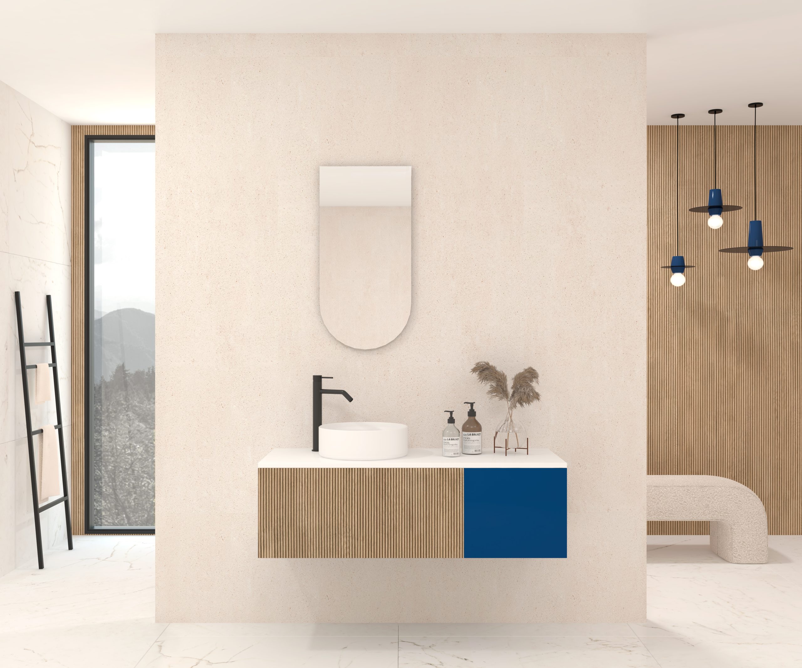 Pack MOISSAN + lavabo + miroir Alma