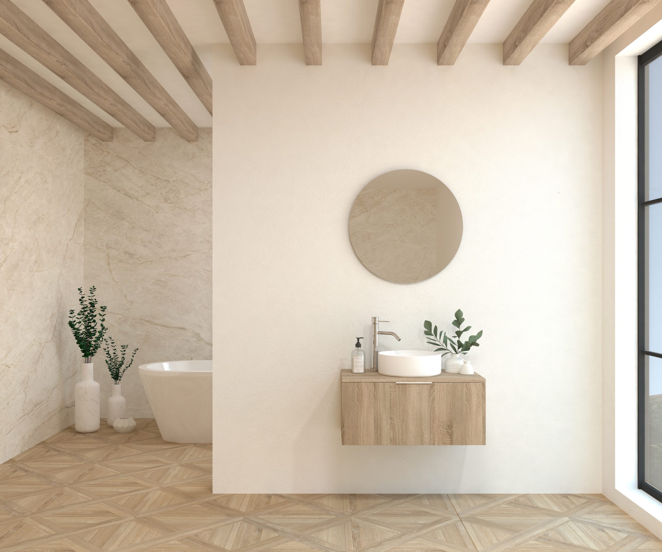 Pack RICHET + évier + miroir rond