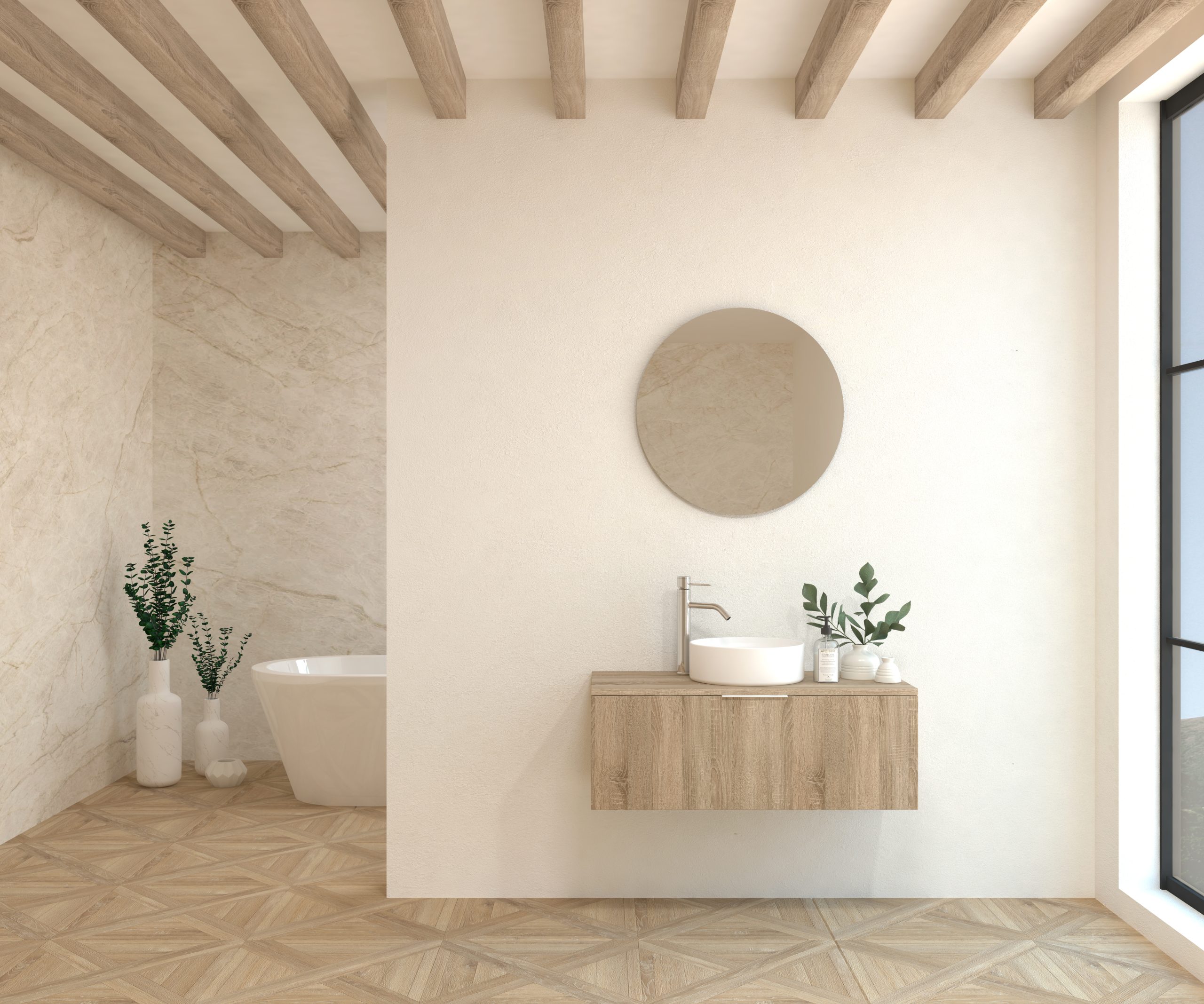 Pack RICHET + évier + miroir rond