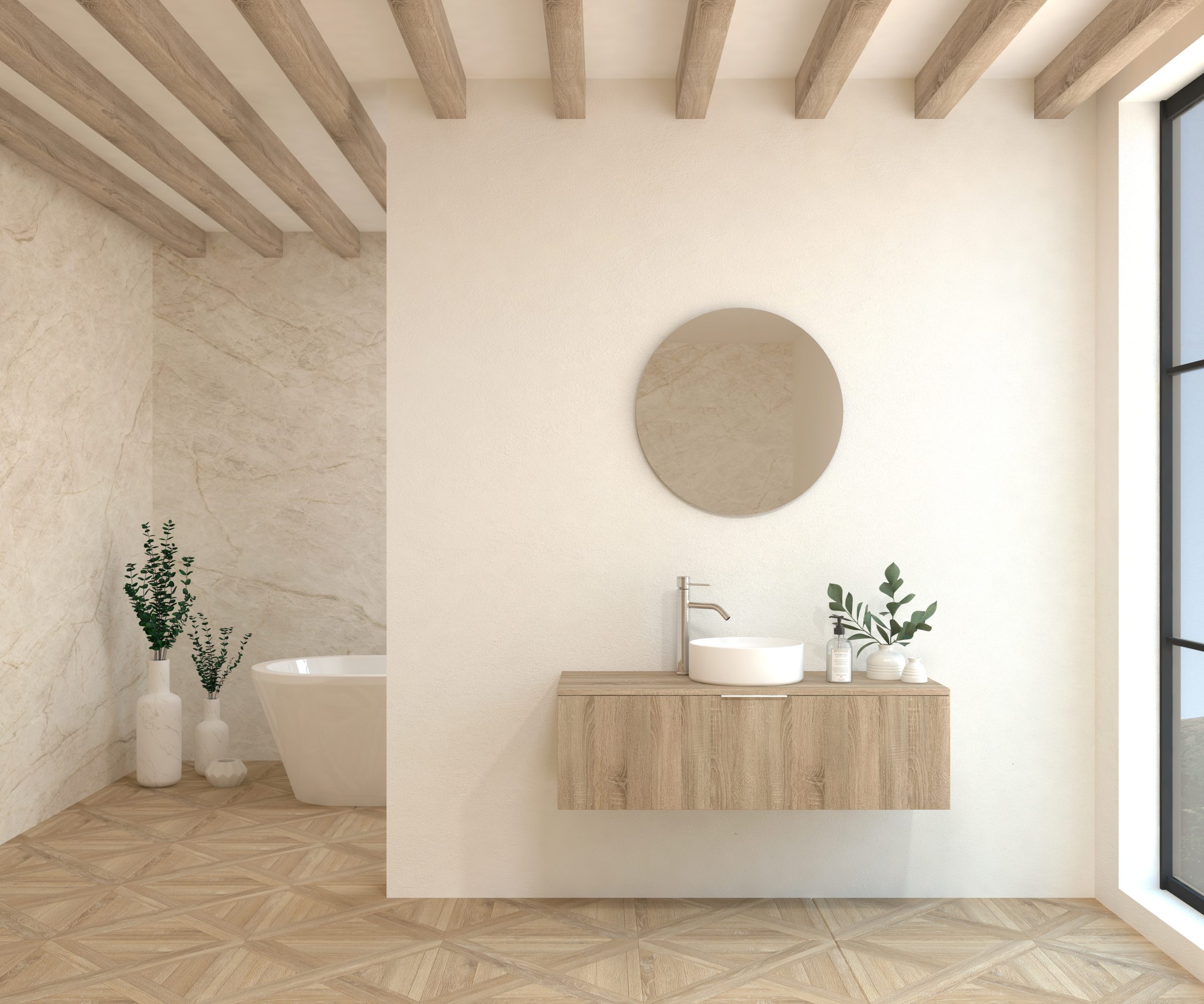 Pack RICHET + évier + miroir rond