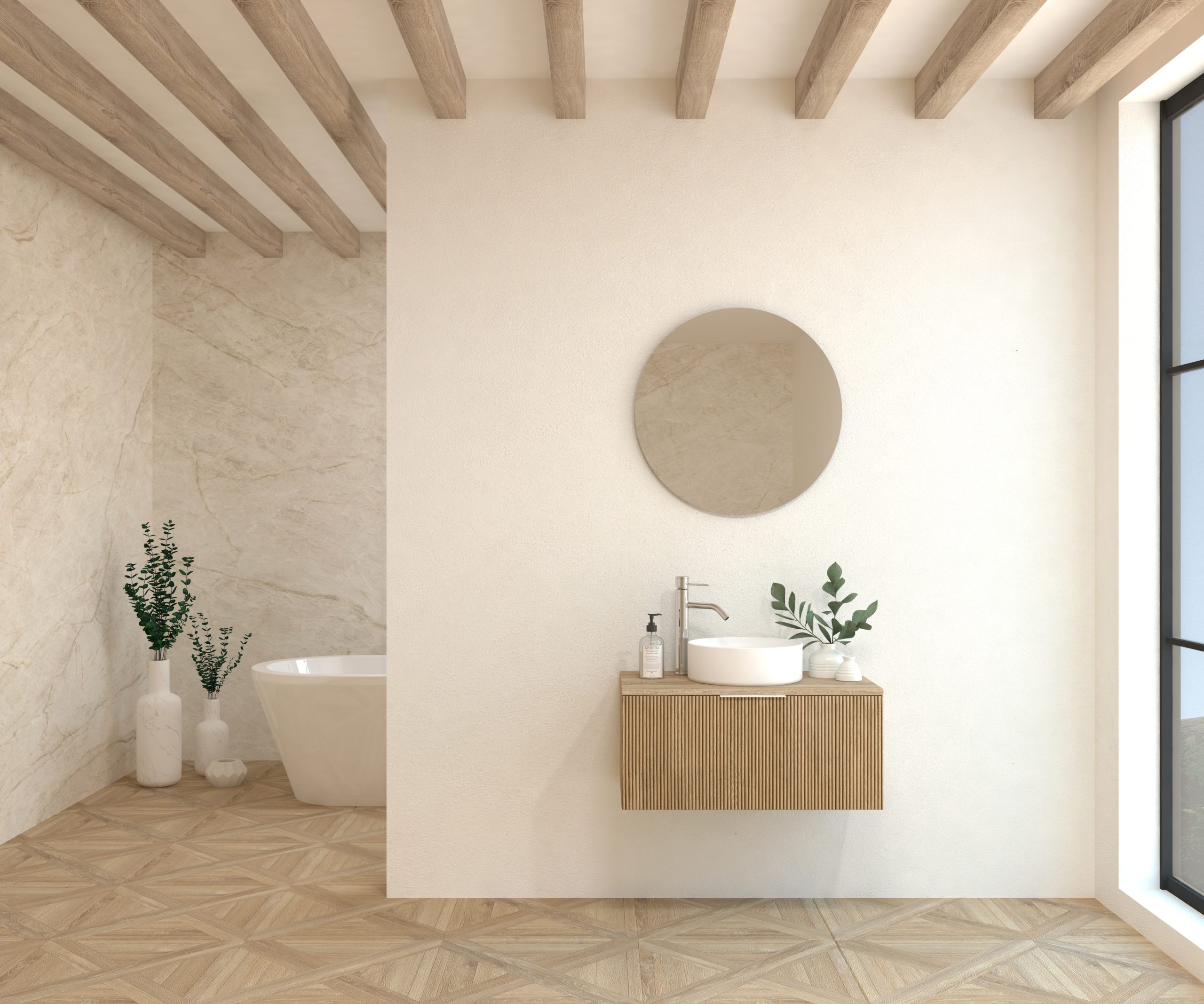 Pack RICHET + évier + miroir rond