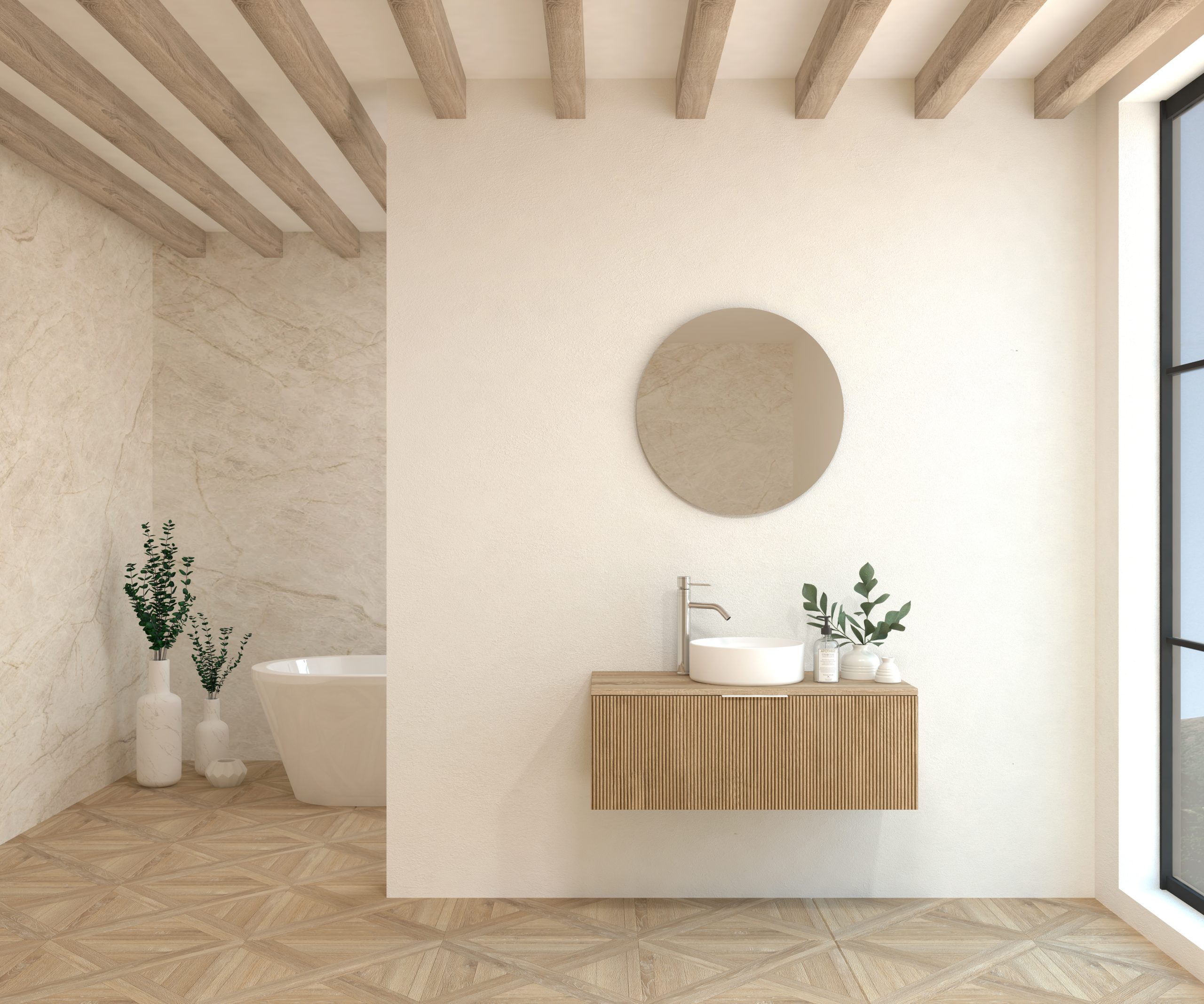 Pack RICHET + évier + miroir rond