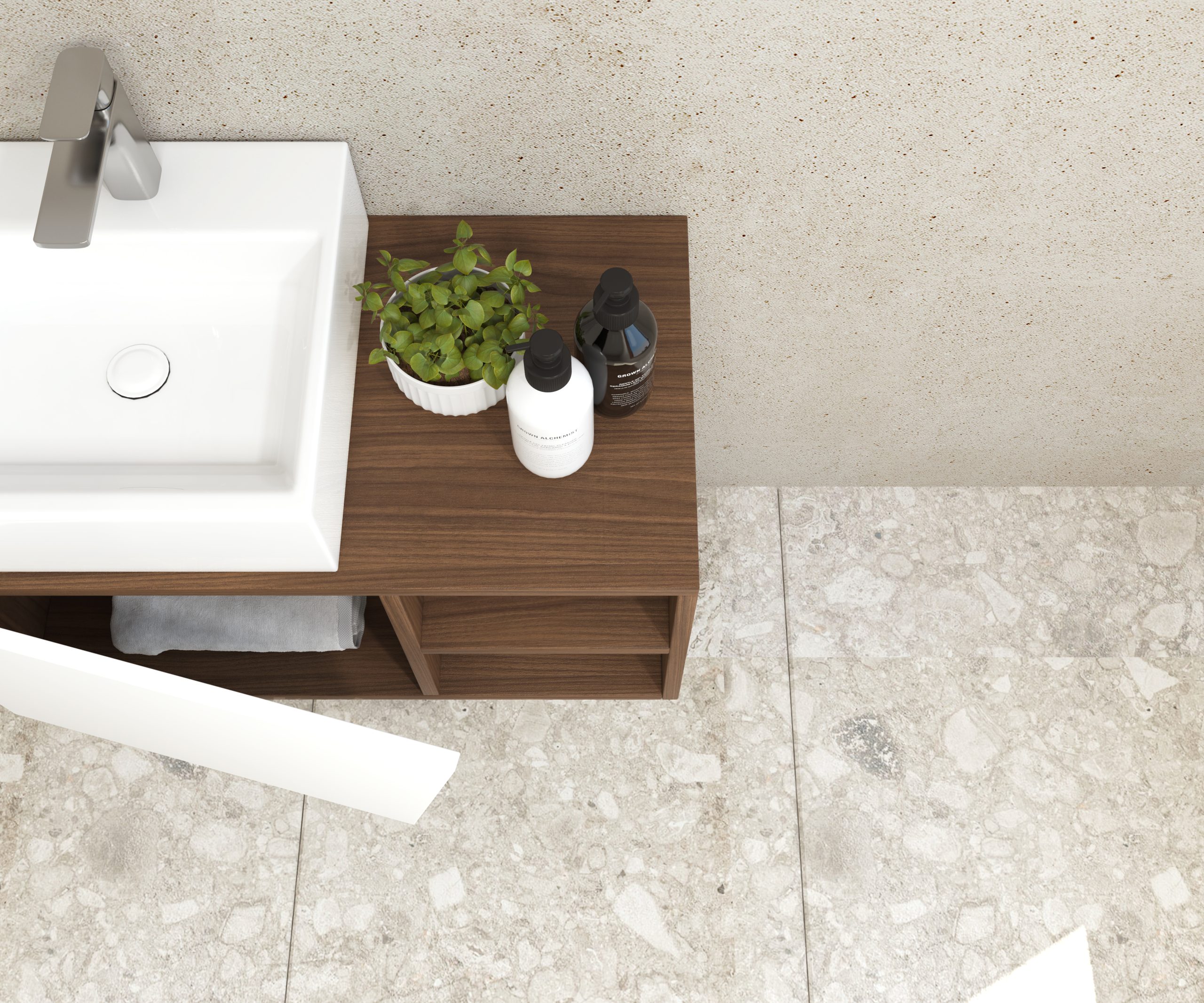 Pack Rennes avec lavabo et miroir LED