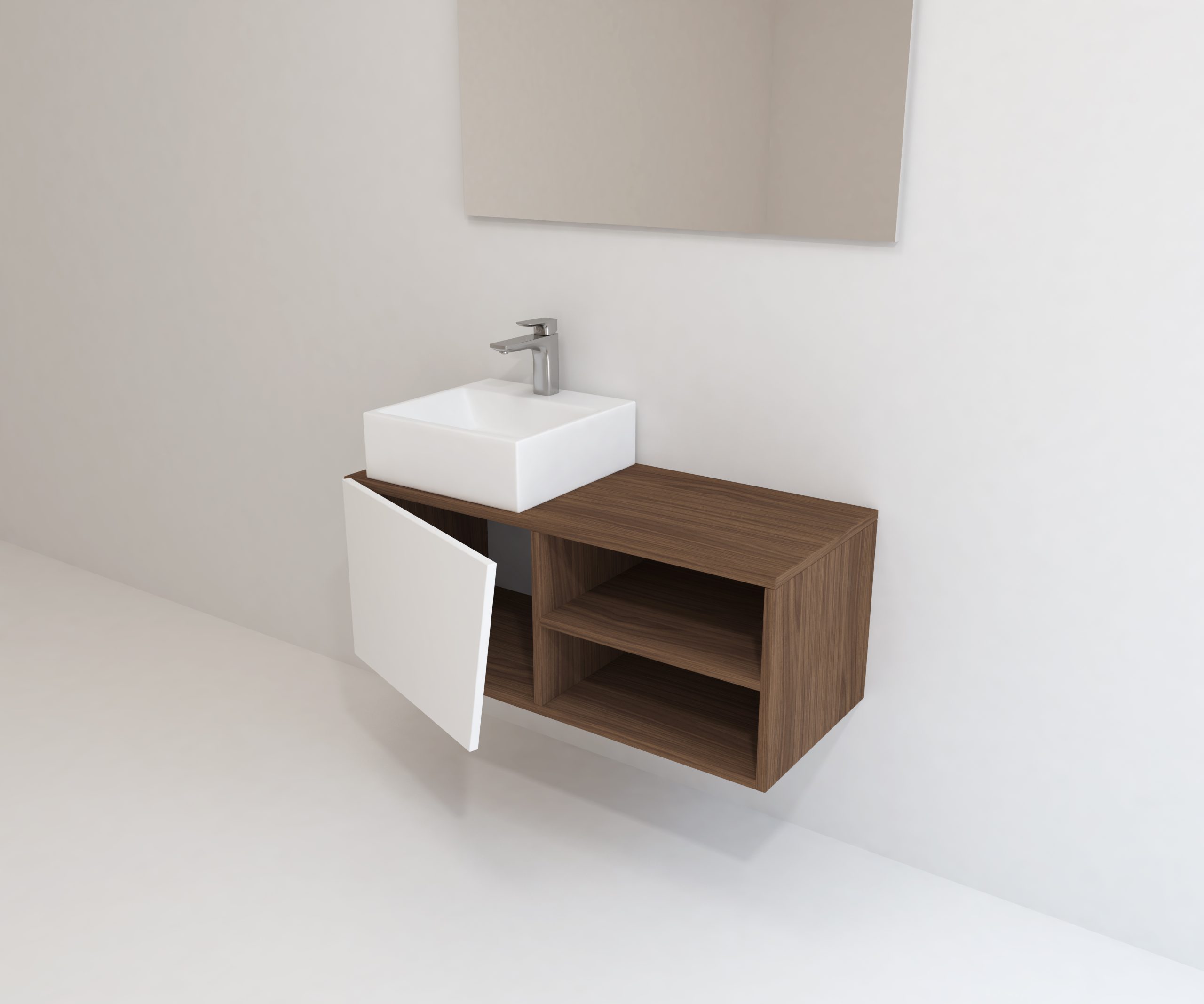 Pack Rennes avec lavabo et miroir LED