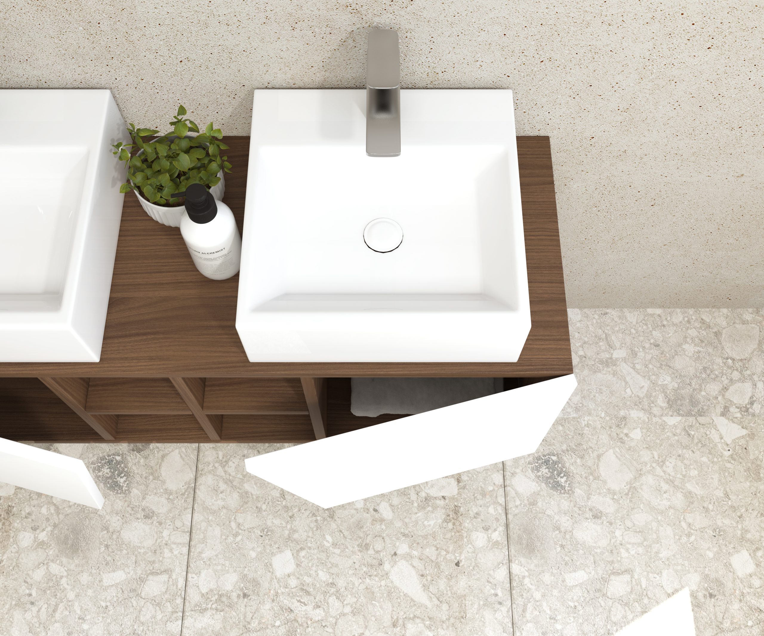 Pack Rennes avec lavabo et miroir LED