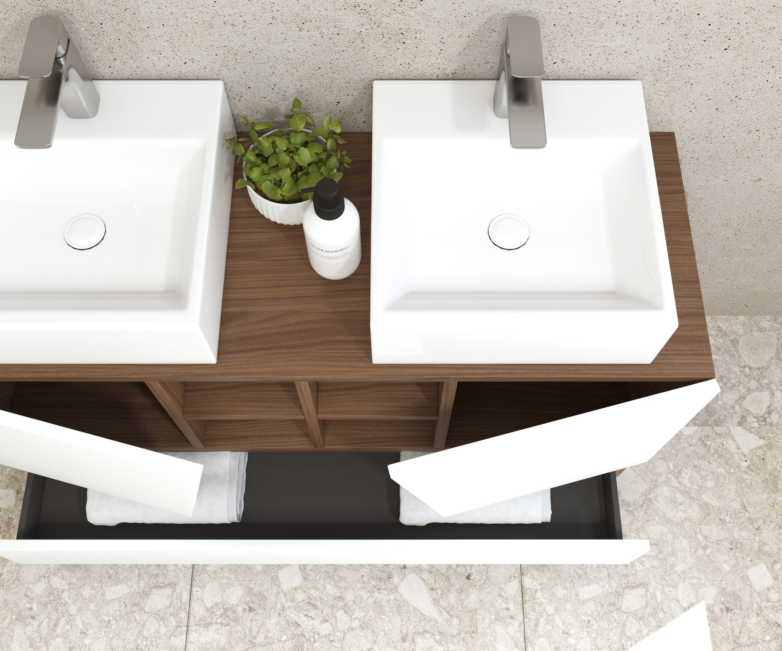 Pack Rennes Plus avec lavabo et miroir LED