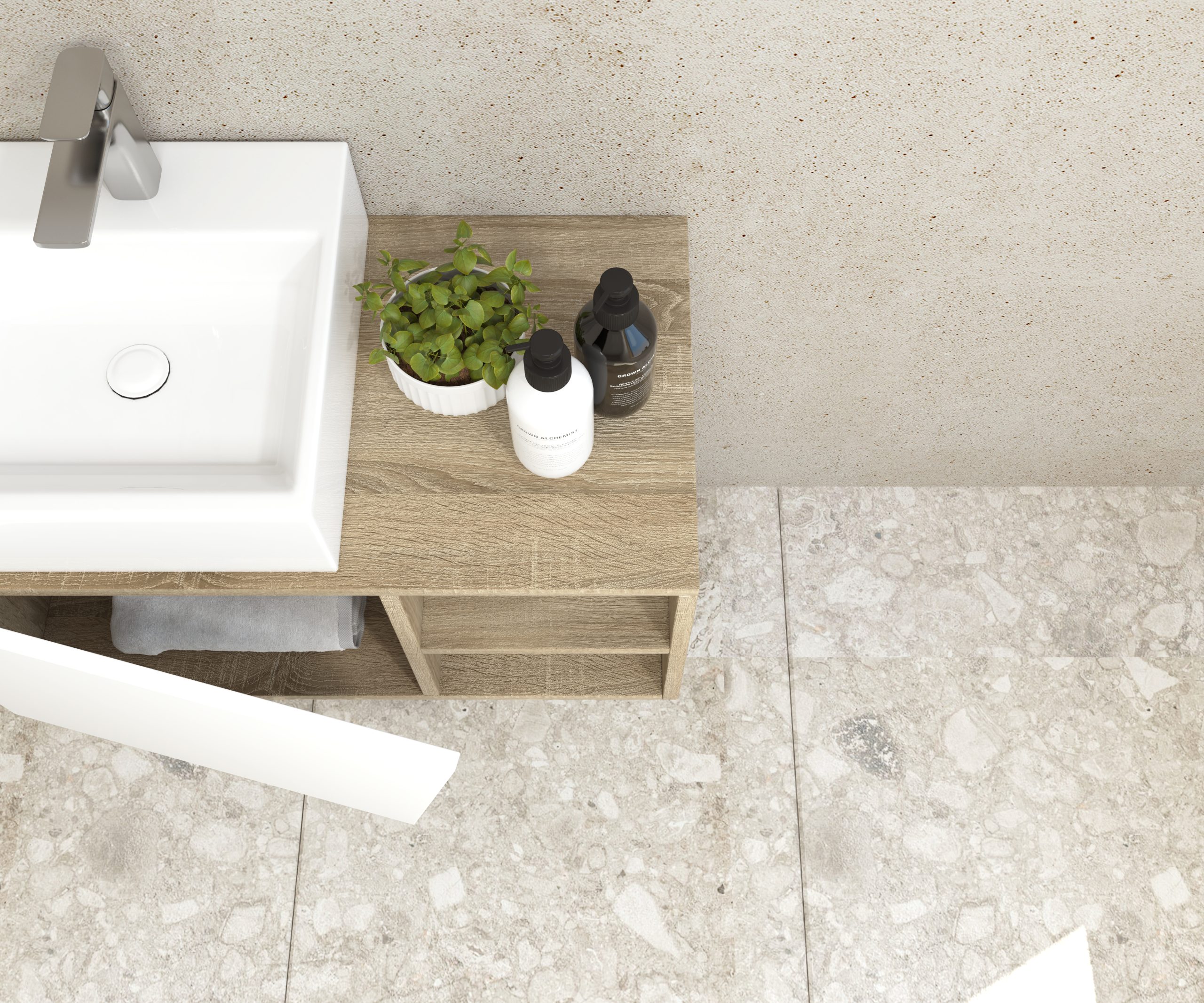 Pack Rennes avec lavabo et miroir LED