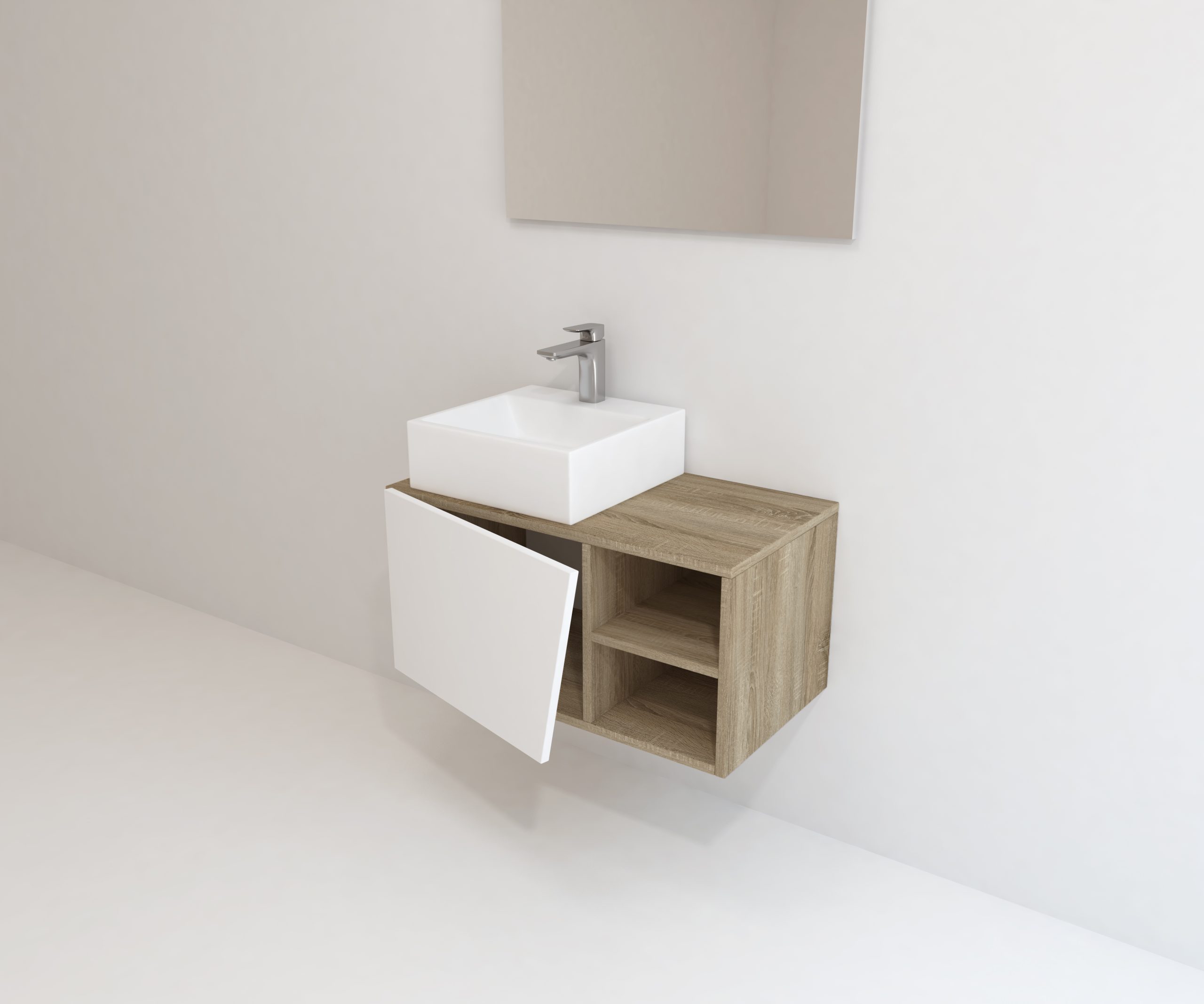 Pack Rennes avec lavabo et miroir LED