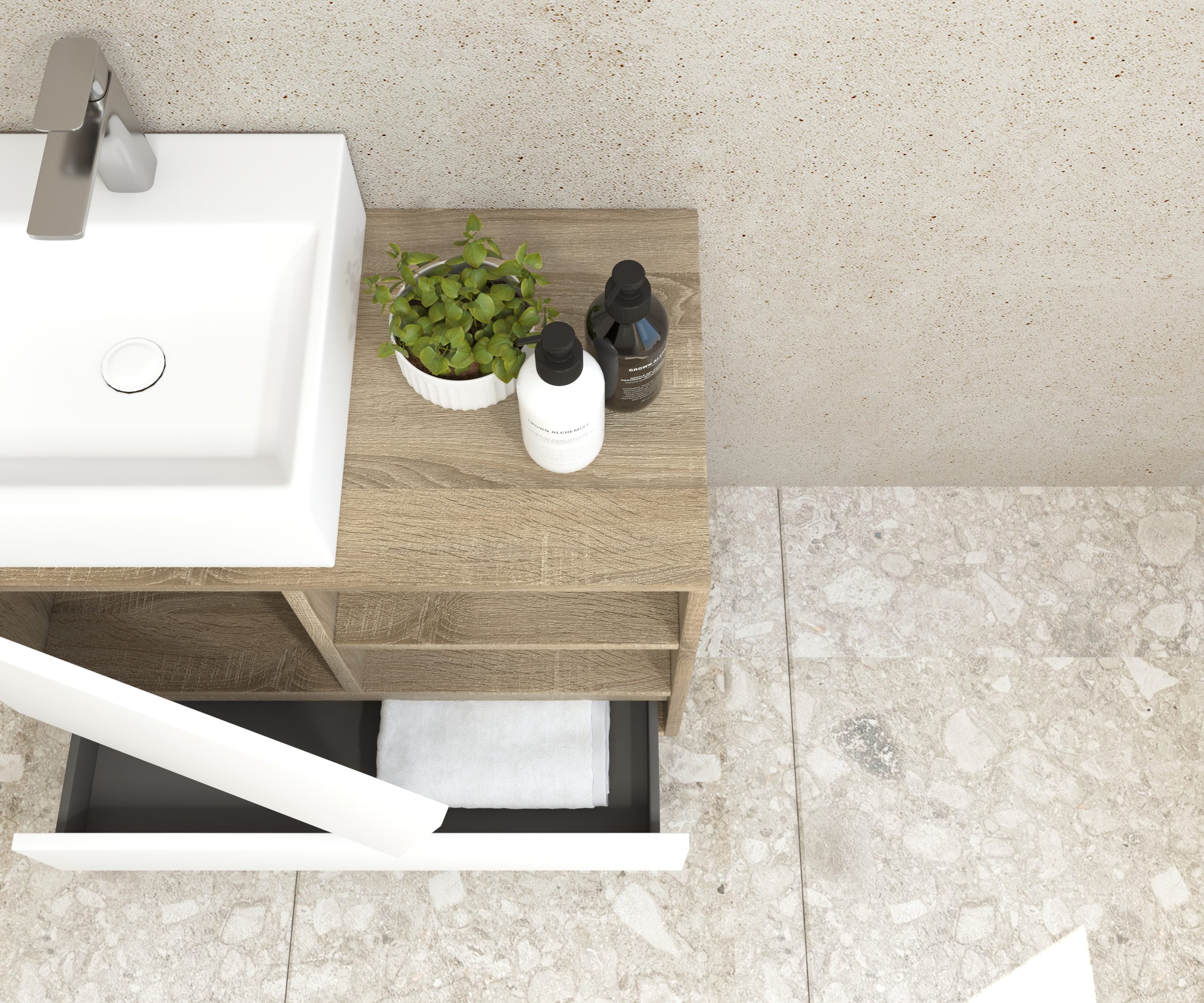 Pack Rennes Plus avec lavabo et miroir LED