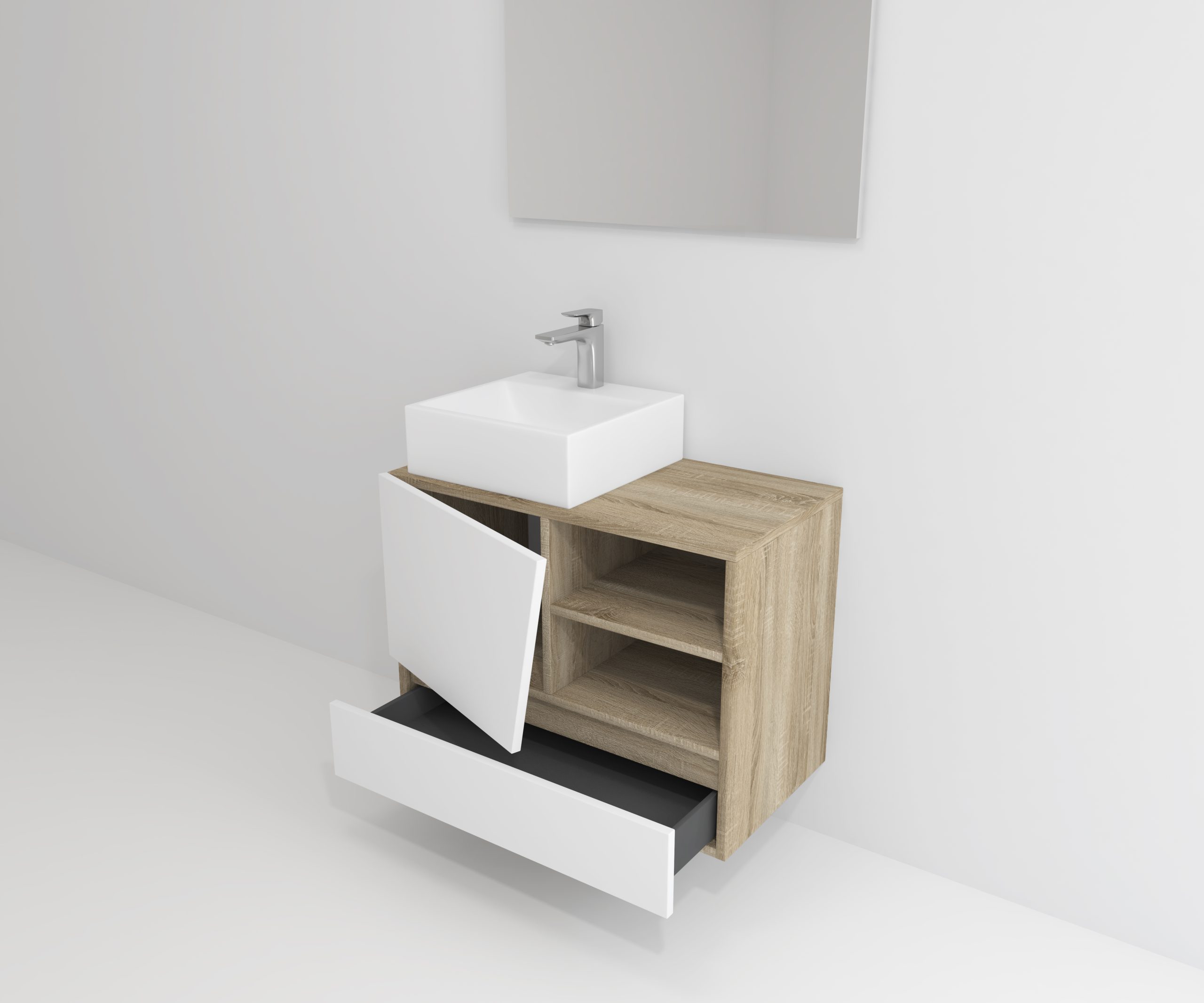 Pack Rennes Plus avec lavabo et miroir LED