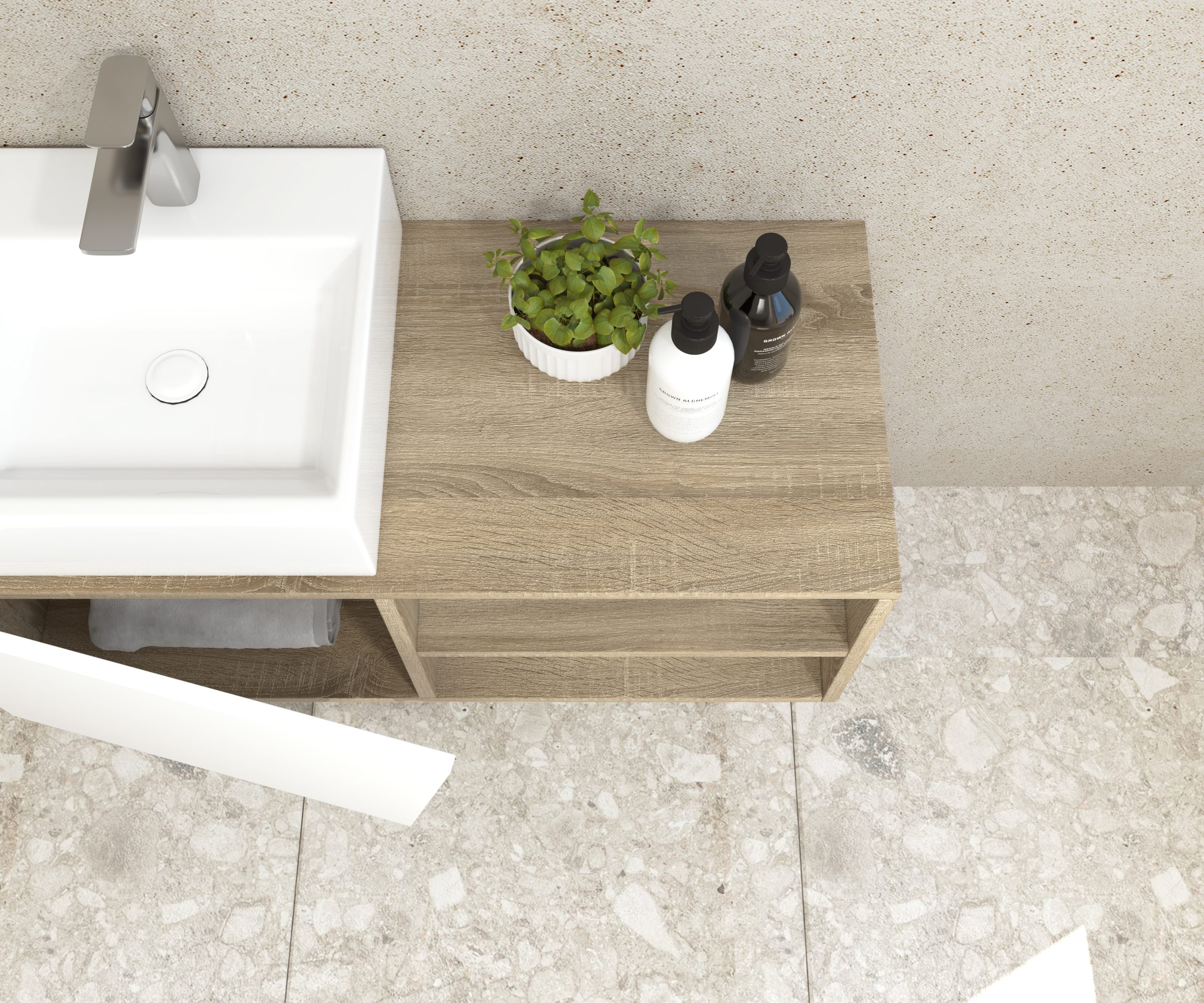 Pack Rennes avec lavabo et miroir LED