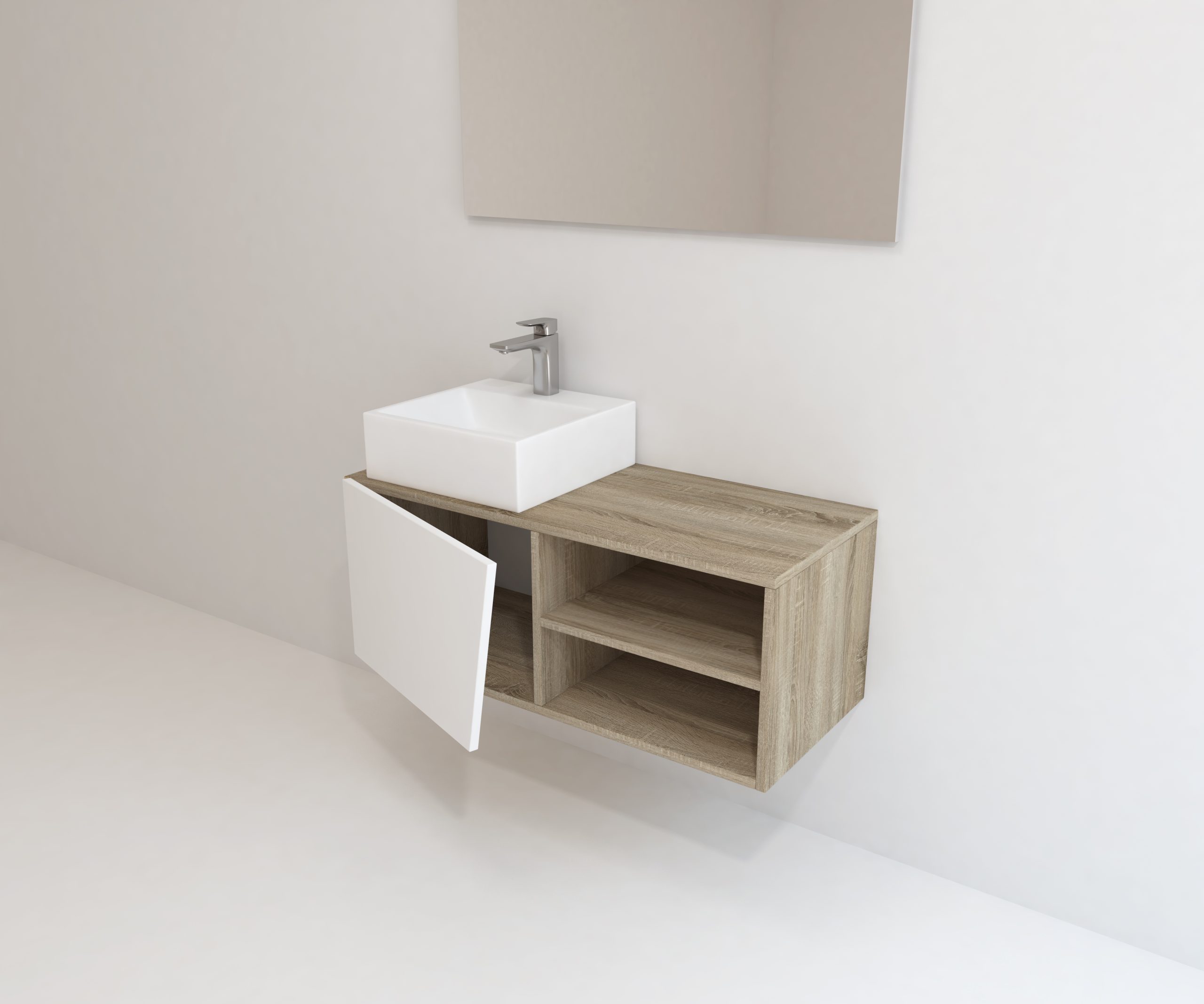 Pack Rennes avec lavabo et miroir LED