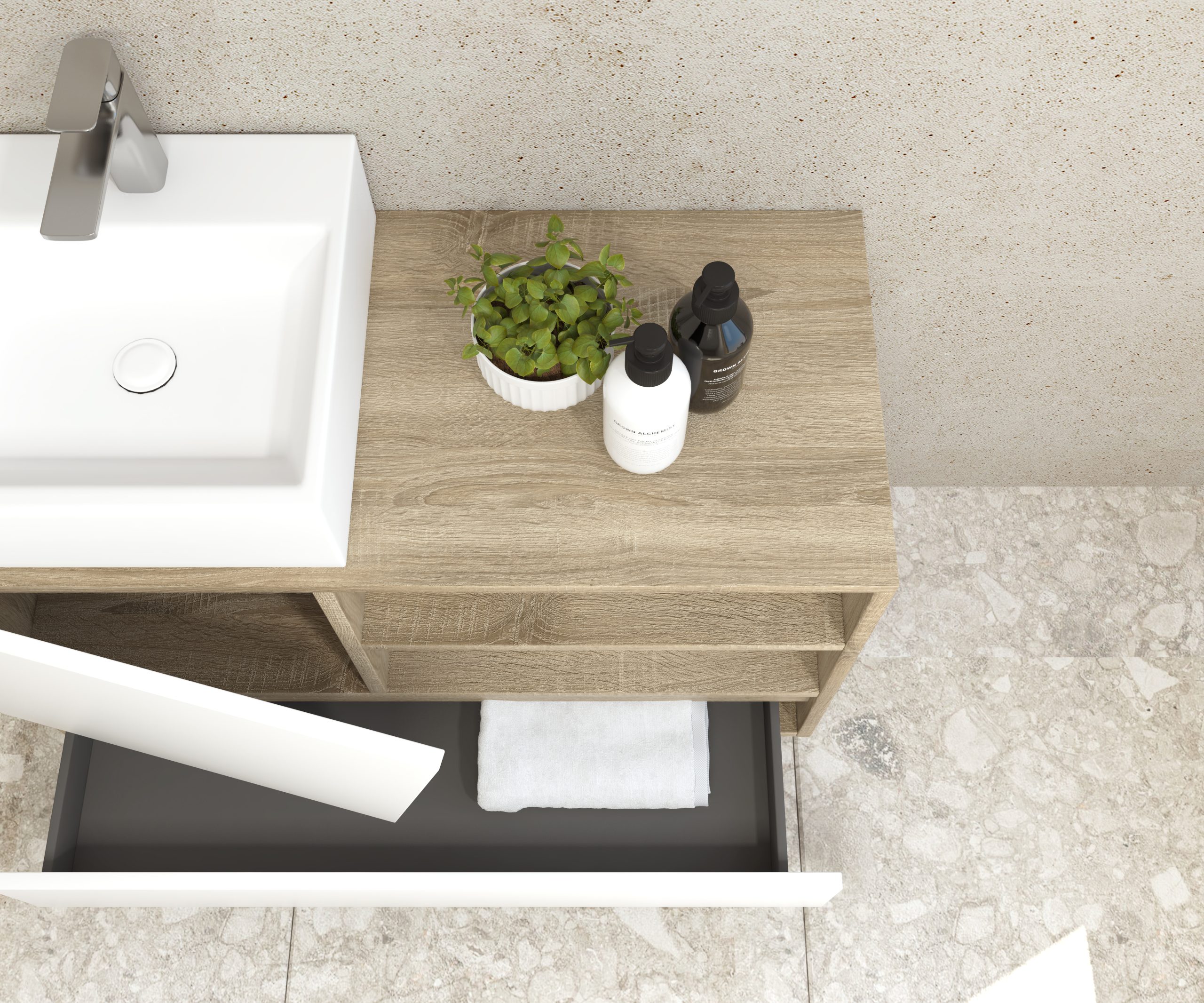 Pack Rennes Plus avec lavabo et miroir LED