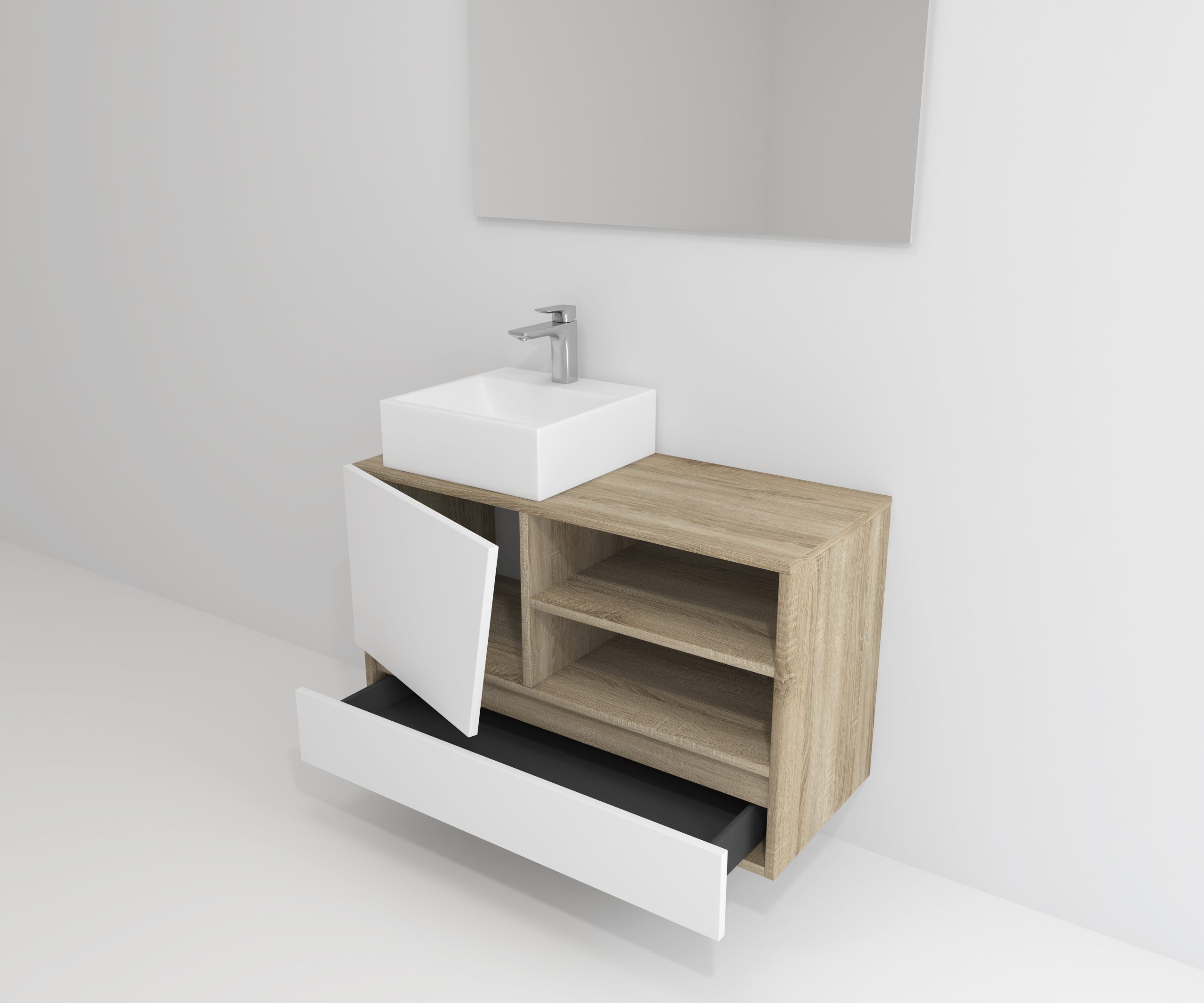 Pack Rennes Plus avec lavabo et miroir LED