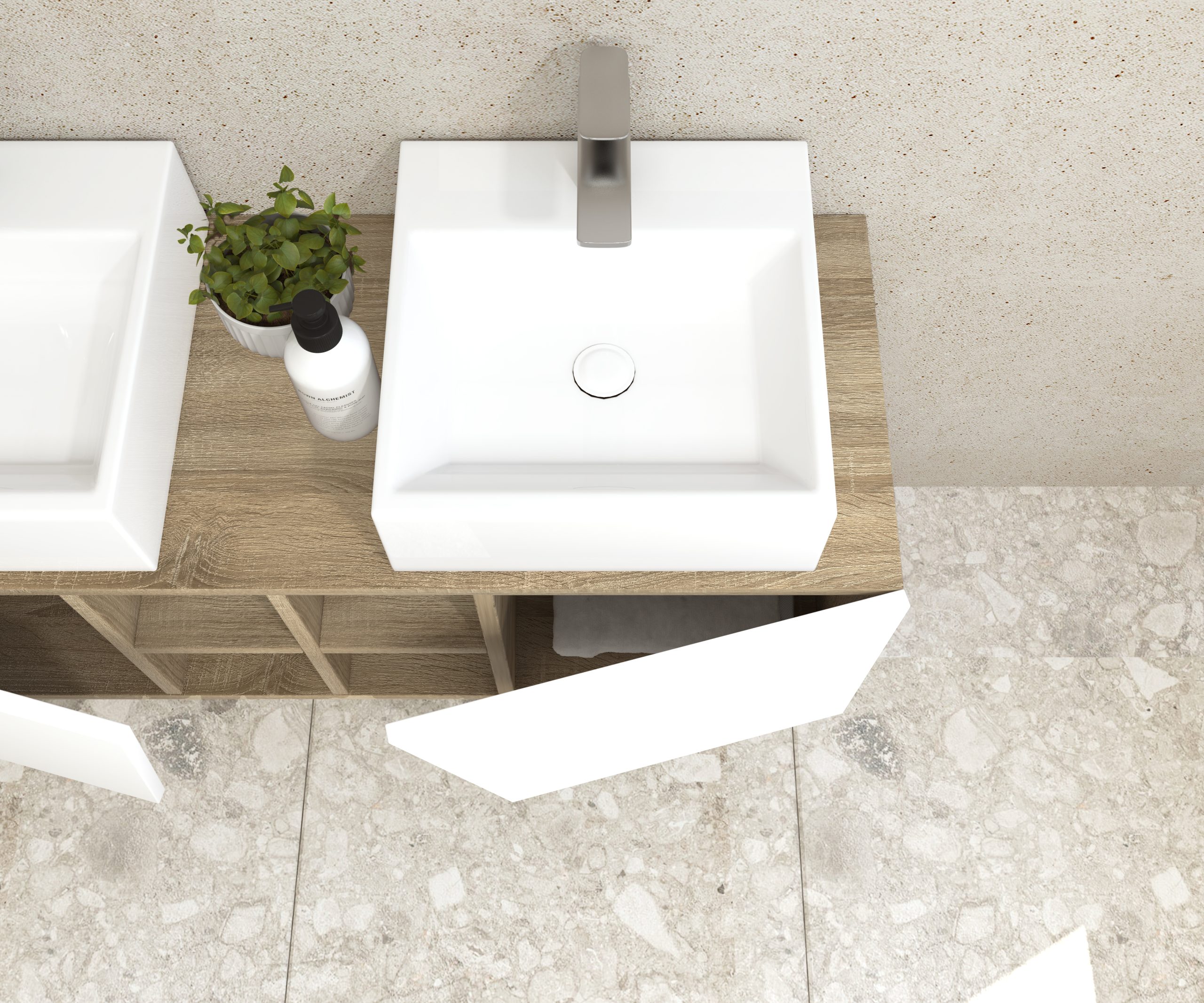 Pack Rennes avec lavabo et miroir LED