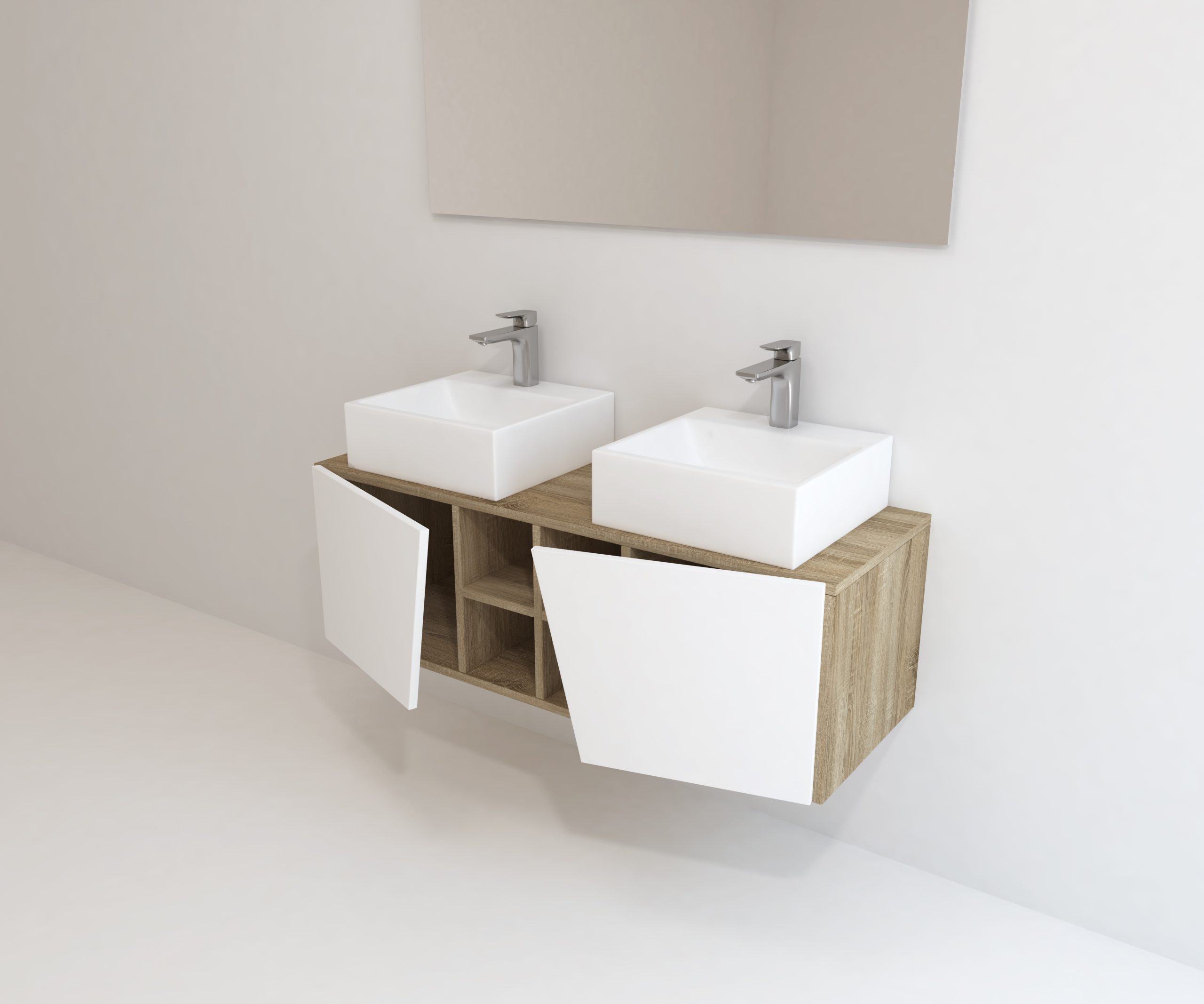 Pack Rennes avec lavabo et miroir LED