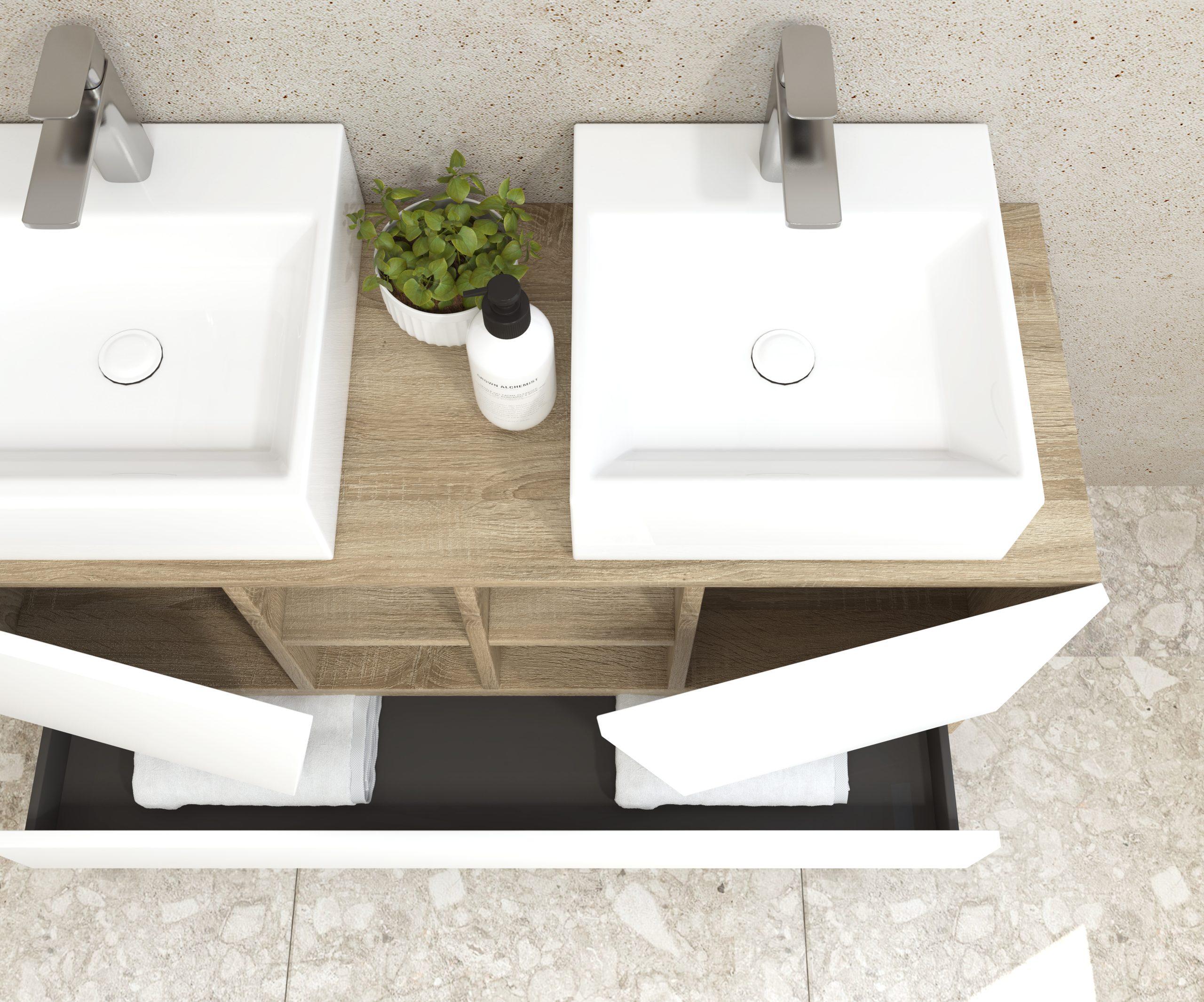 Pack Rennes Plus avec lavabo et miroir LED