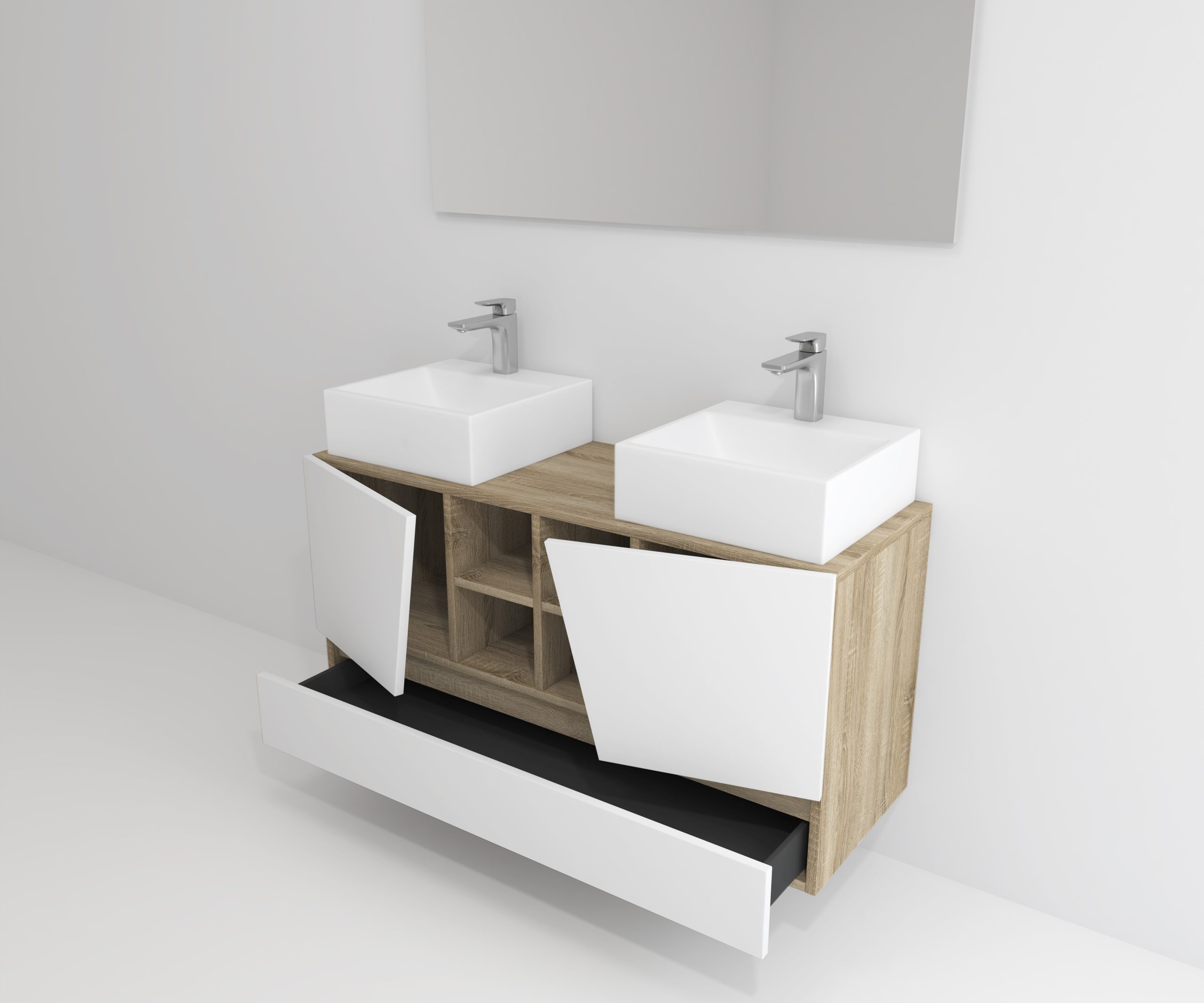 Pack Rennes Plus avec lavabo et miroir LED
