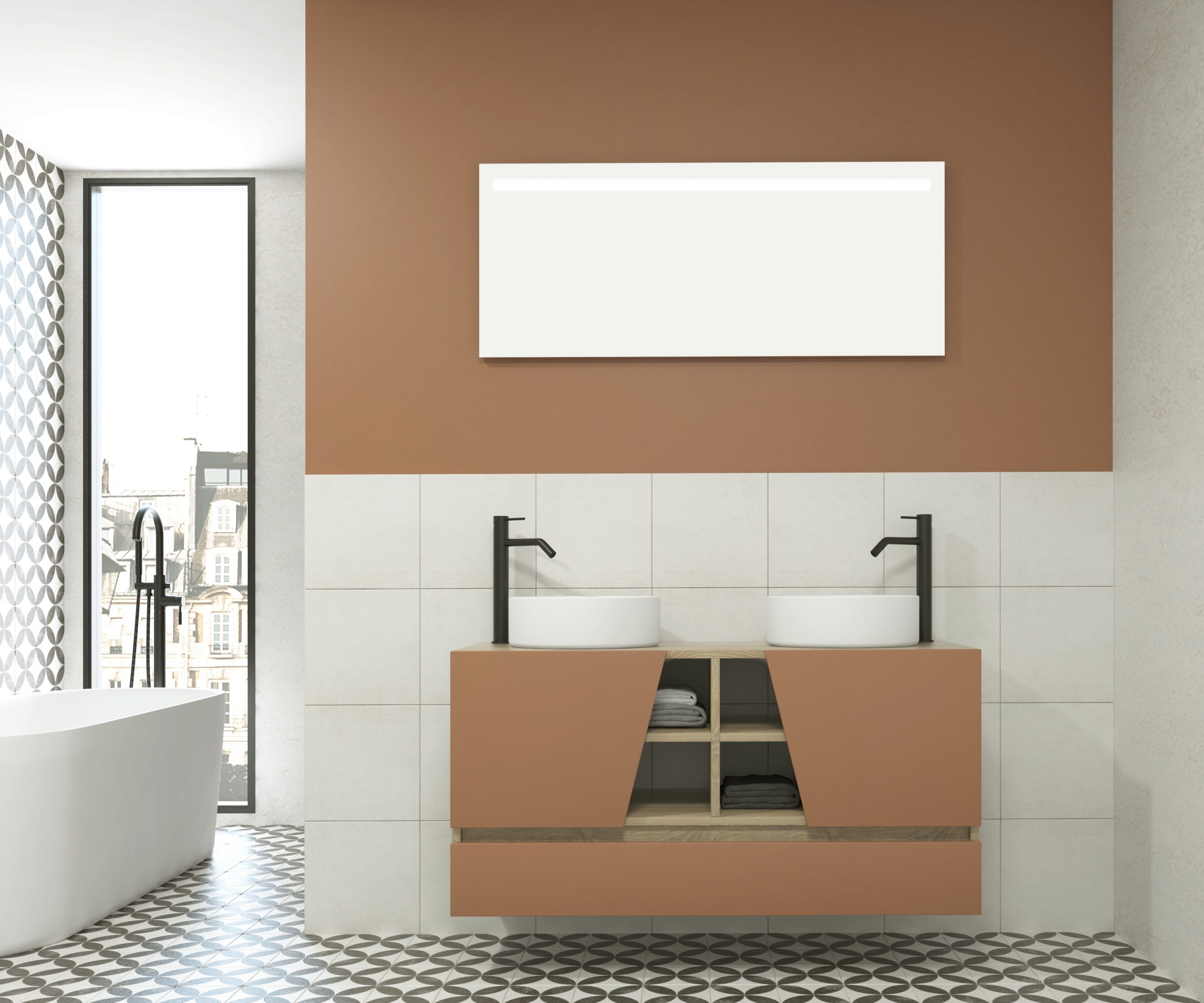 Pack RENNES PLUS + lavabo + espejo LED