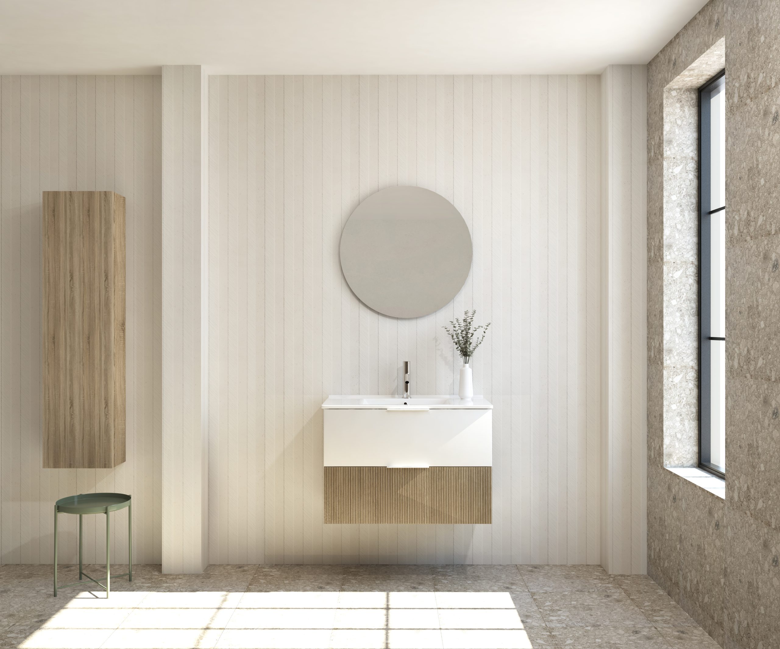 Pack SAVART + lavabo + miroir rond