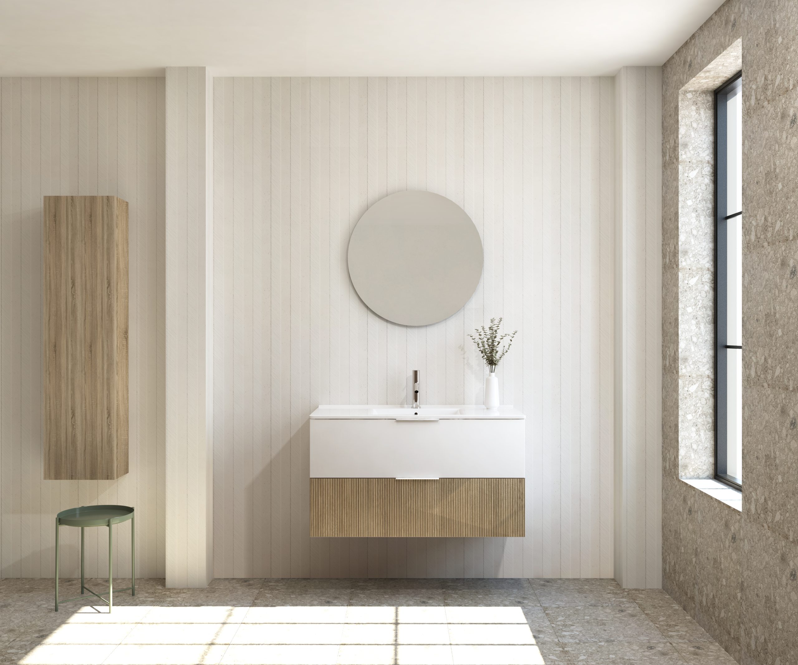 Pack SAVART + lavabo + miroir rond