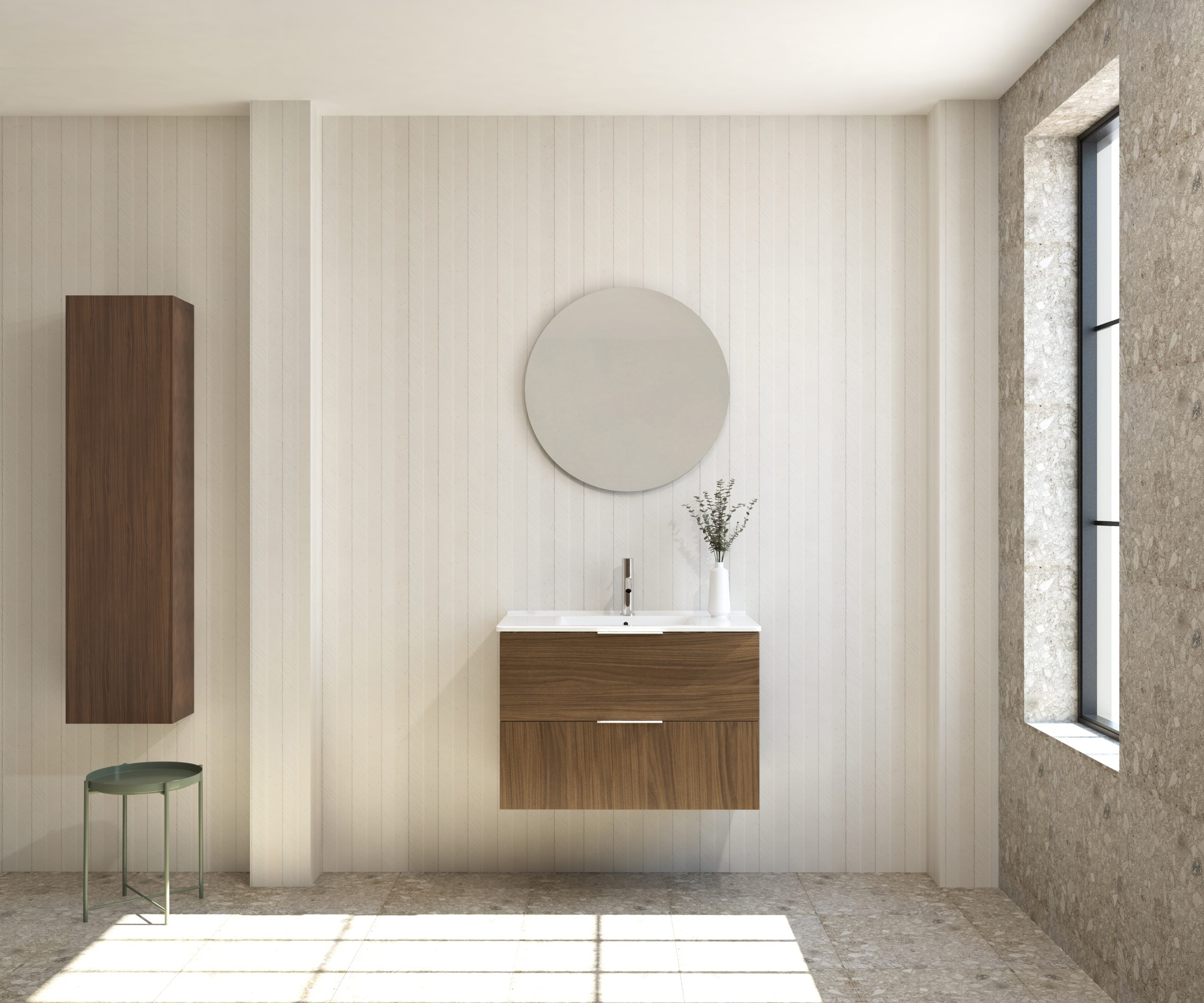 Pack SAVART + lavabo + miroir rond