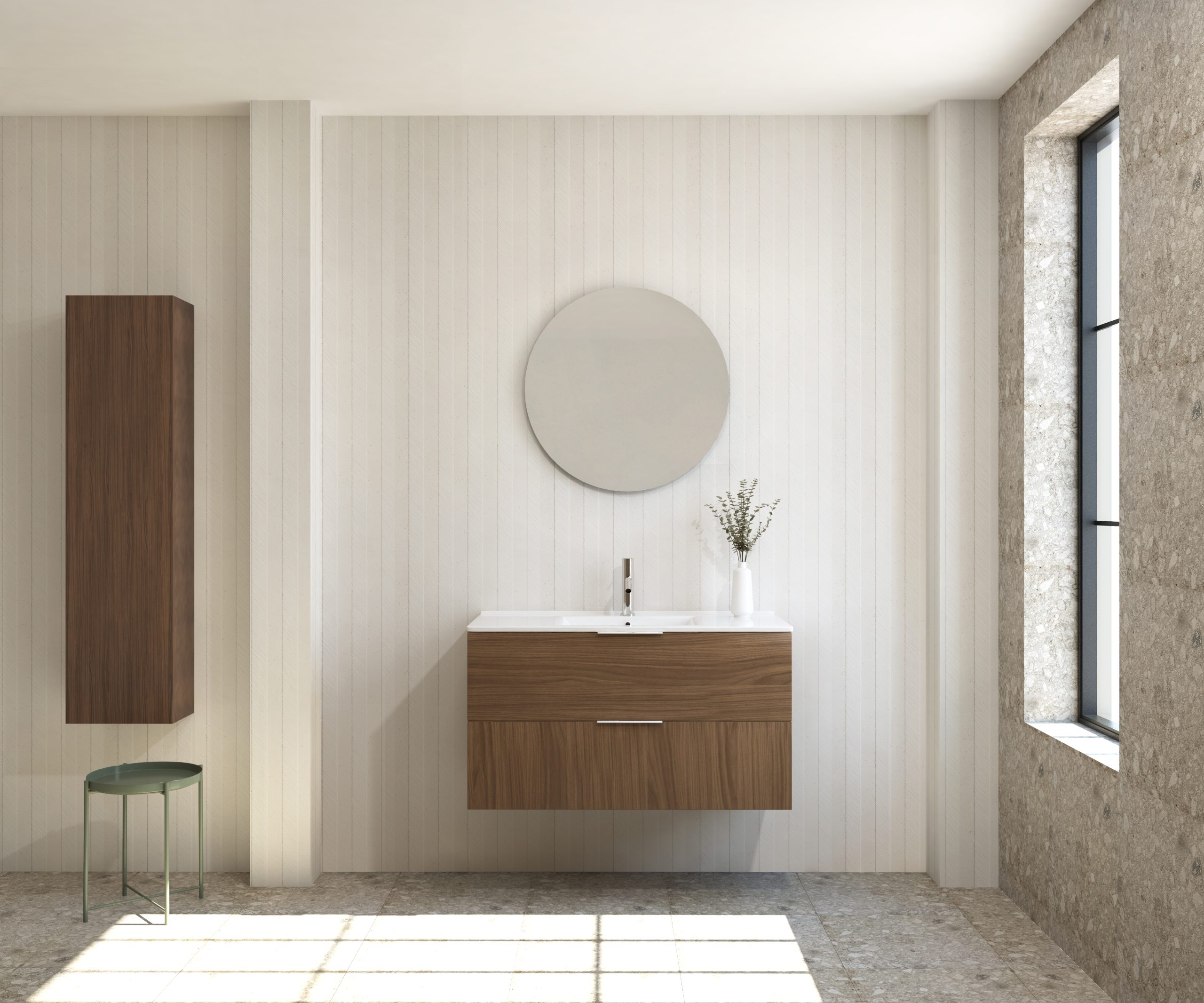 Pack SAVART + lavabo + miroir rond