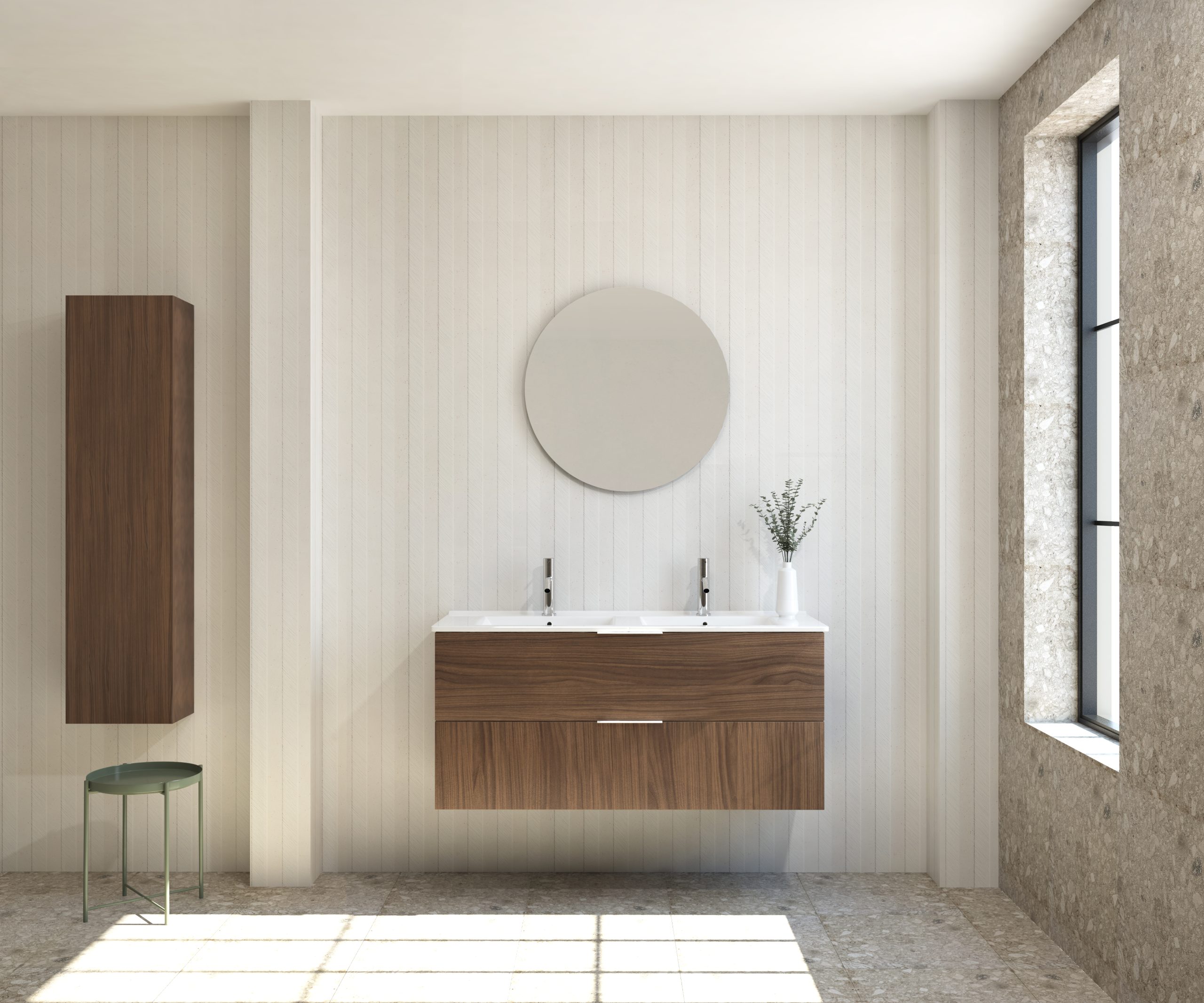 Pack SAVART + lavabo + miroir rond